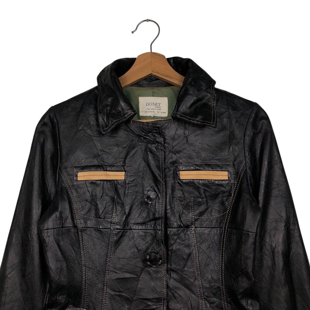Japanese Brand 📌Vintage Biker Leather Jacket Doney Casa Issey Miyake Size US M / EU 48-50 / 2 - 4 Thumbnail