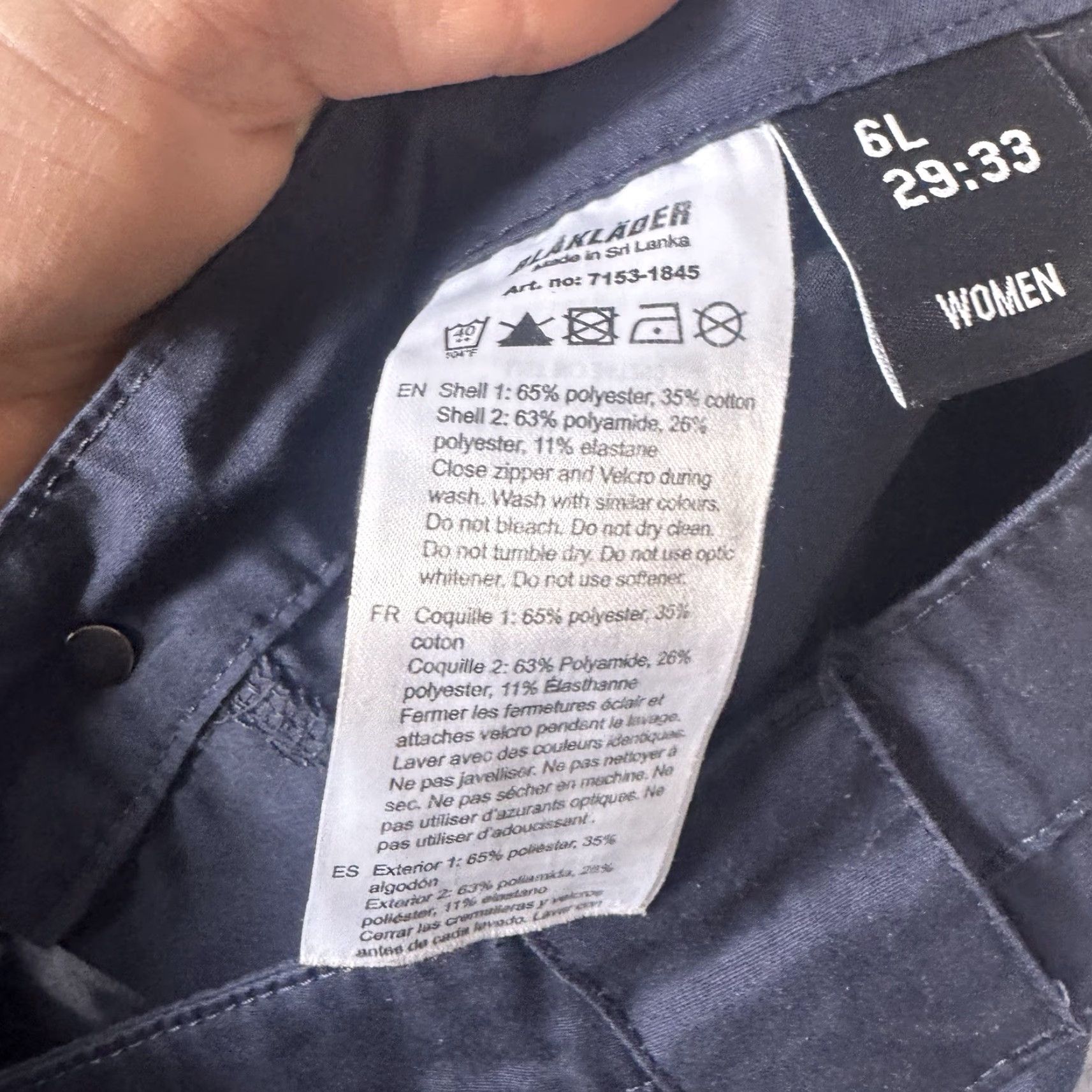 Vintage Blaklader Pants Womens 29x33 6L Workwear Stretch Cargo Utility Tech Double Knee Pants Women Regular Blue 6Pockets Cargo Workwear Womens Mens? Size 29" - 6 Thumbnail
