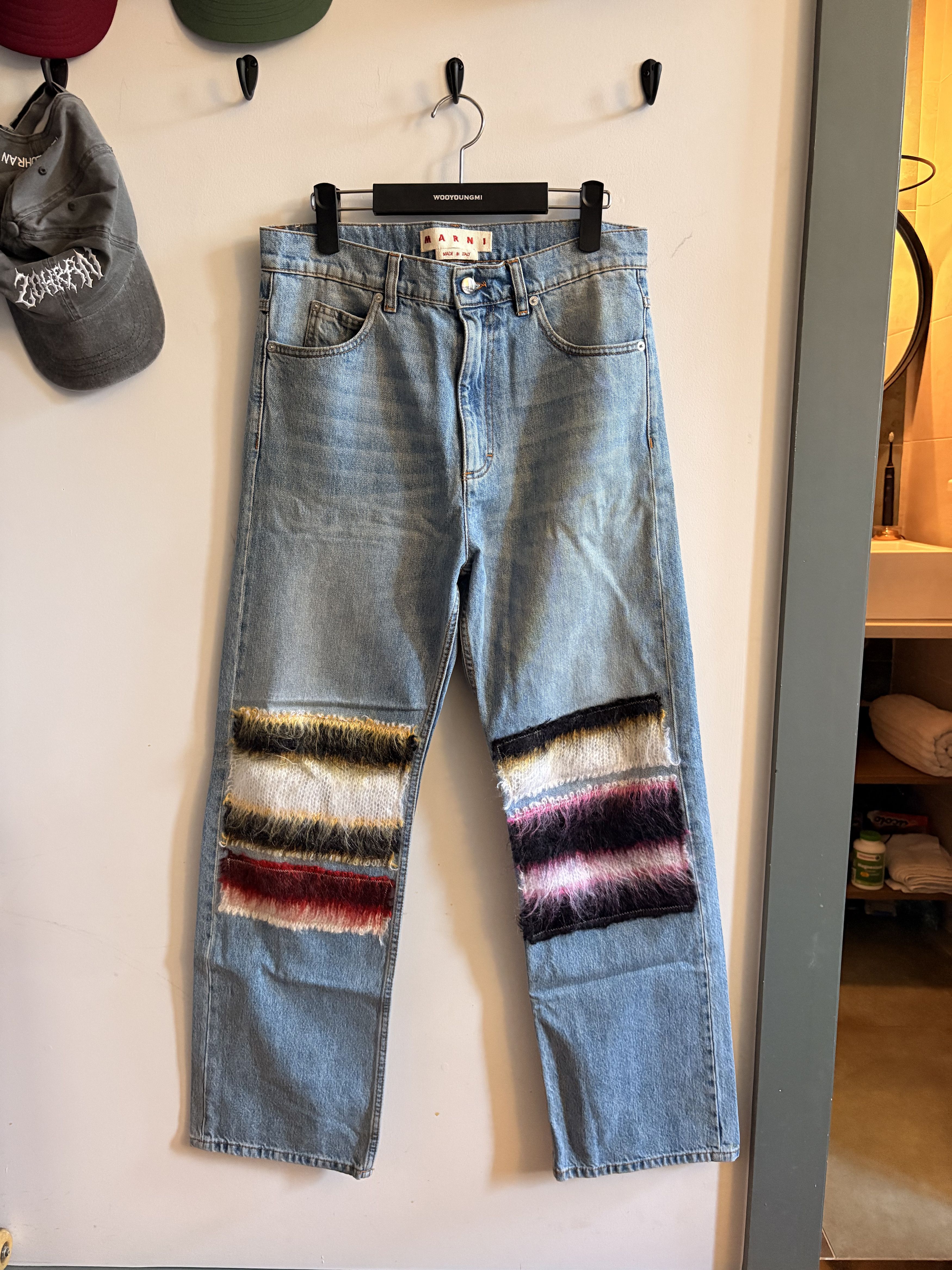 Marni Embroidered Striped Patch Denim Pants Size US 30 / EU 46 - 1 Thumbnail