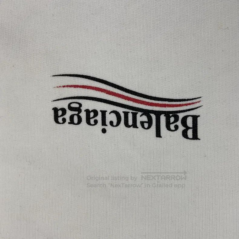 Balenciaga Balenciaga White Wave Coke Logo Sweatshirt Size US M / EU 48-50 / 2 - 8 Thumbnail