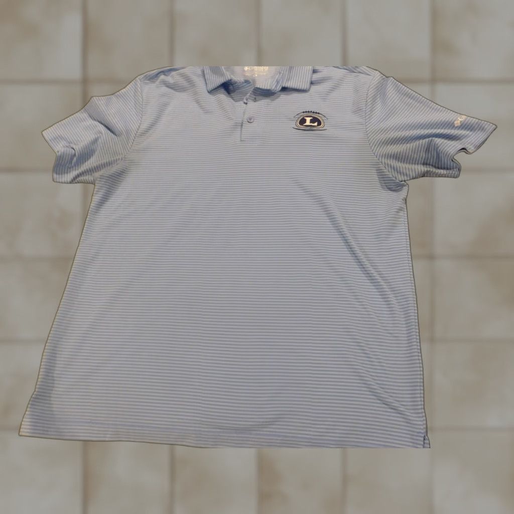 Vintage **Columbia Mens Blue Polo Large Striped Stretch Button** User: **Columbia Mens Blue Polo Large Striped Stretch Button** Size US L / EU 52-54 / 3 - 1 Thumbnail