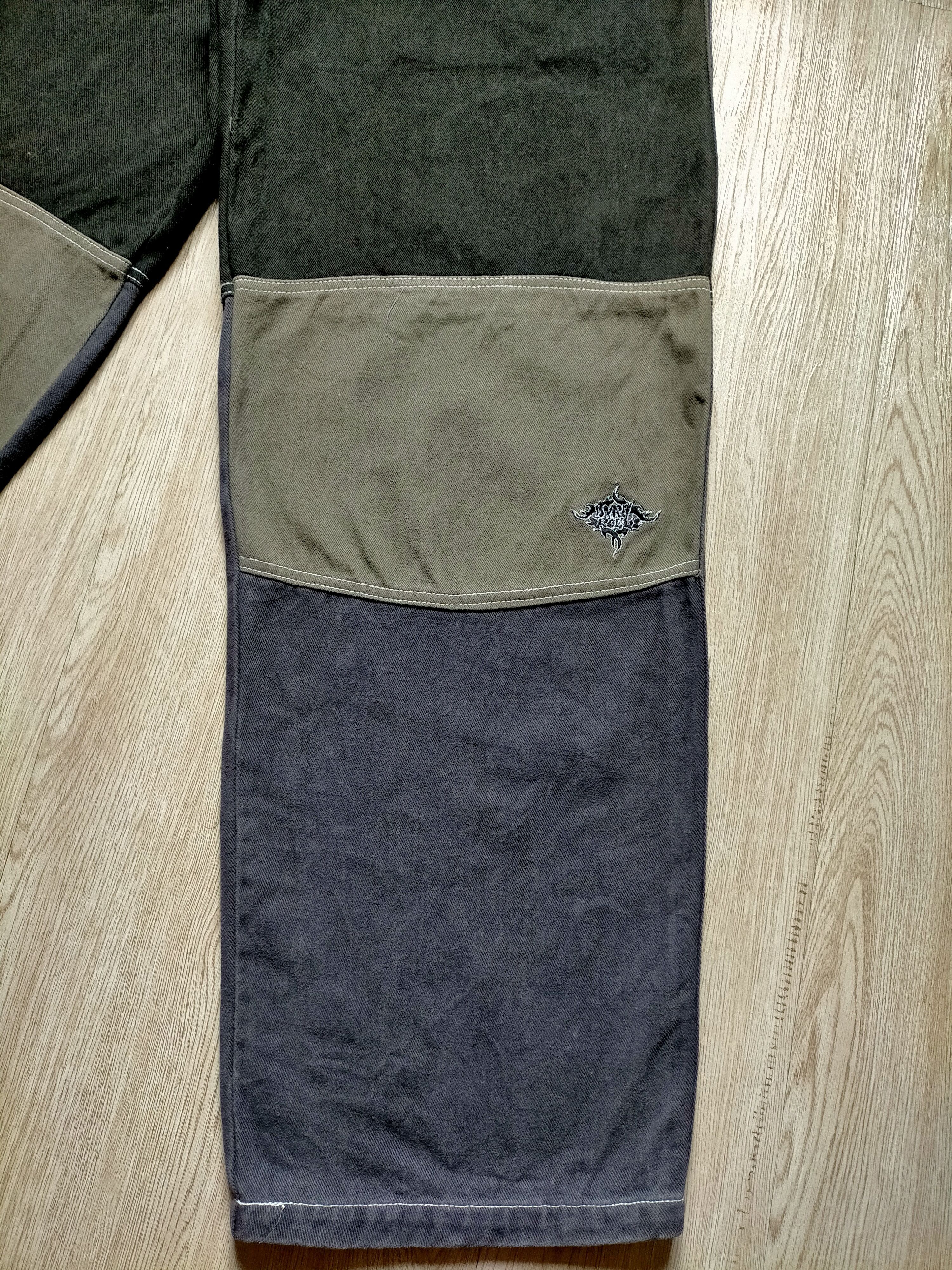 JNCO × Japanese Brand Barrel Roll Baggy Black Embroidered Hip Hop Style Size US 32 / EU 48 - 8 Thumbnail