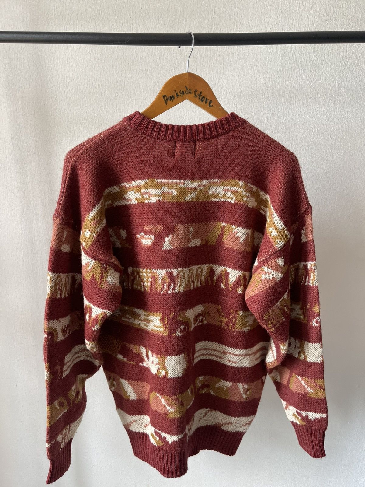 Kansai Yamamoto 90s Kansai Yamamoto Face Motive Wool Knitwear 96 Size US L / EU 52-54 / 3 - 6 Thumbnail