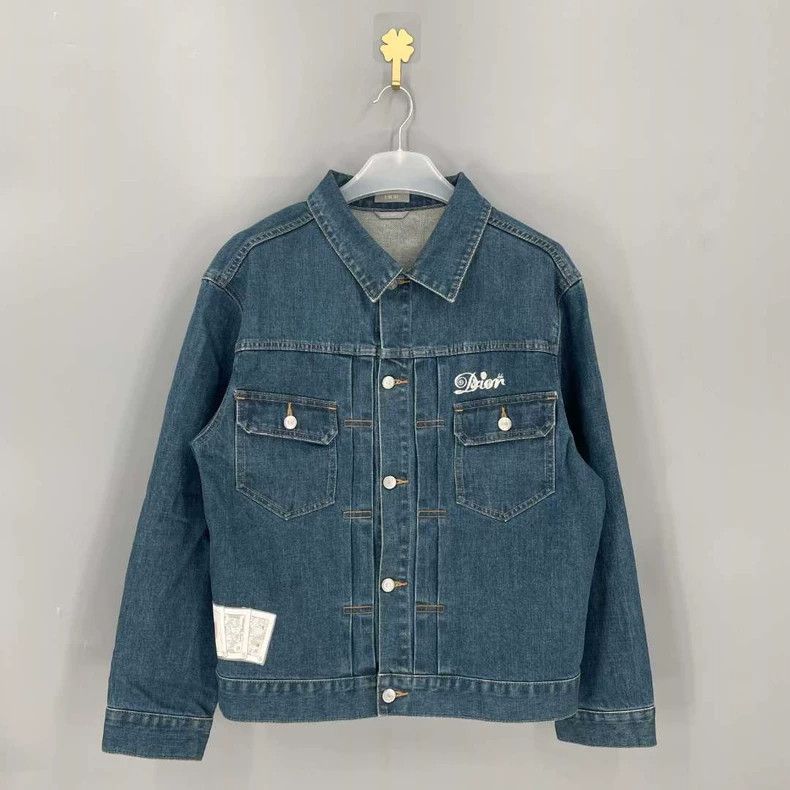 Dior KENNY SCHARF single-breasted long-sleeved denim jacket