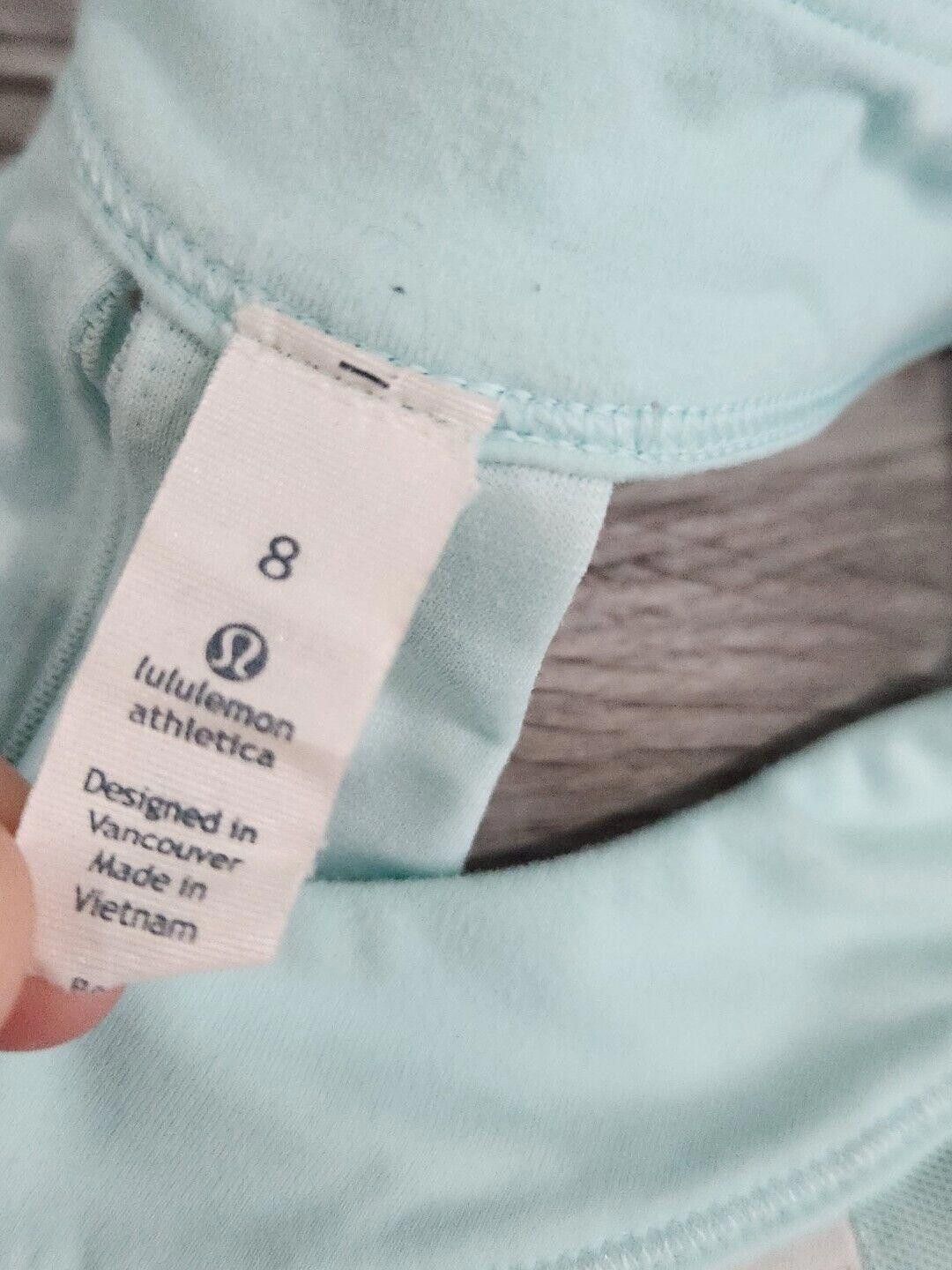 Designer Lululemon Make It Count Tank Top Size 8 White Aqua Open Back Size M / US 6-8 / IT 42-44 - 3 Thumbnail