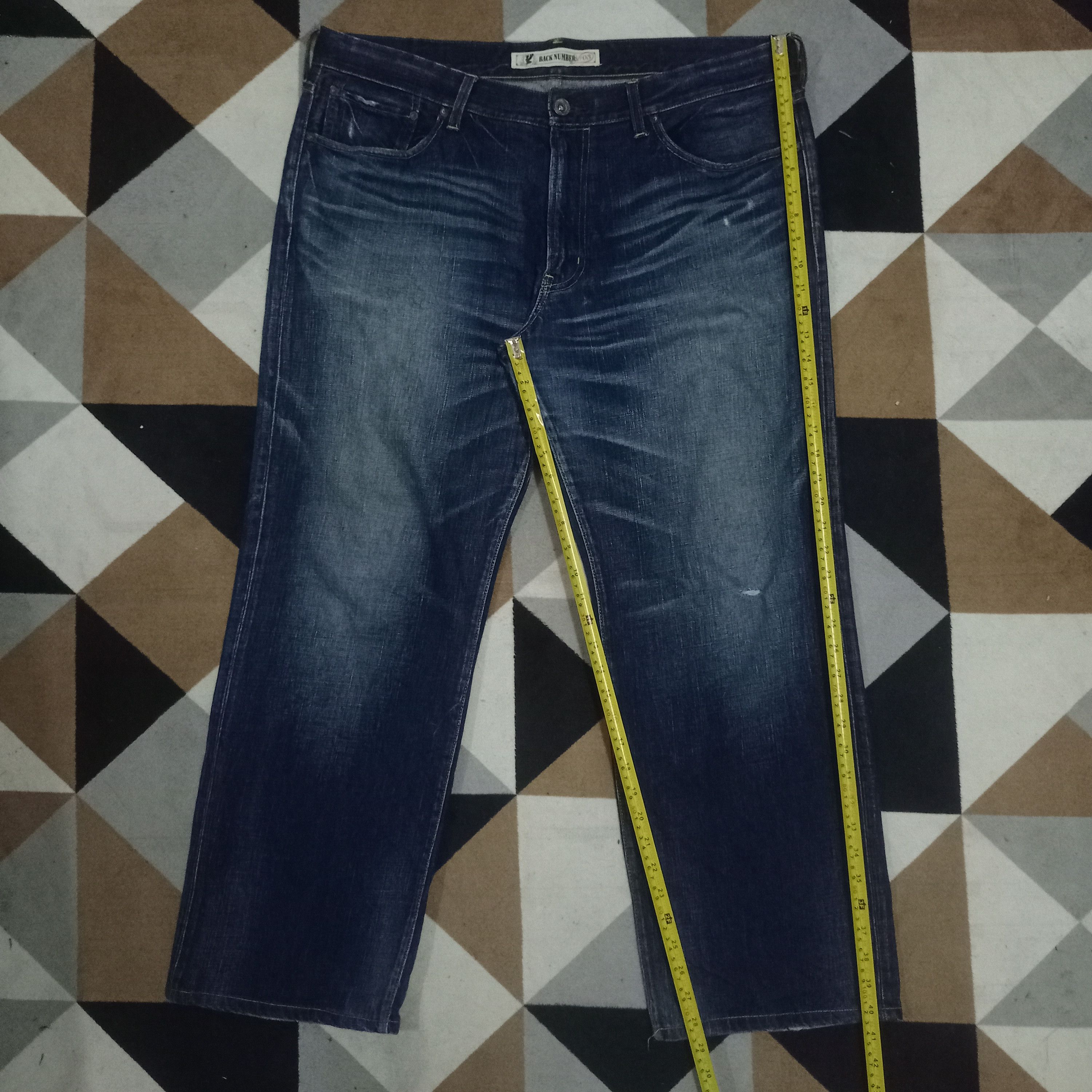 Japanese Brand Vintage Back Number Blue Wash Distressed Baggy Jeans 40x29 Size US 40 / EU 56 - 11 Thumbnail