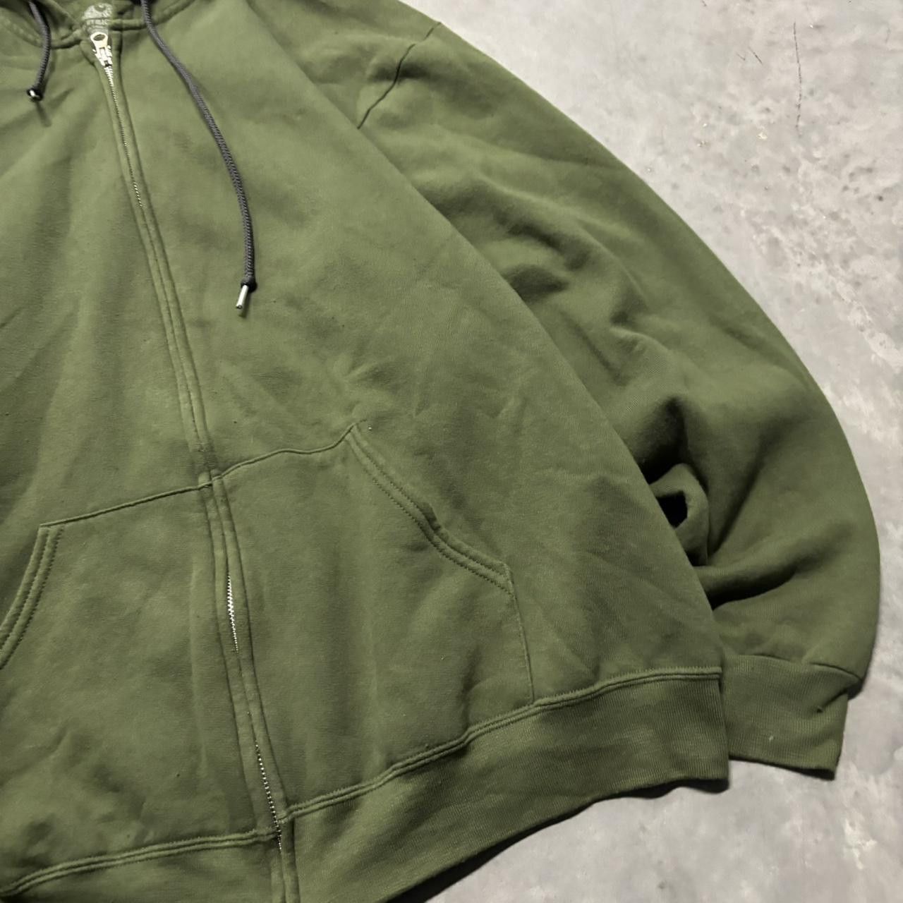 Japanese Brand × Vintage Crazy Vintage Y2K/2000s Moss Green Blank Earth Tone Essential Zip Up Hoodie! Size US XL / EU 56 / 4 - 4 Thumbnail