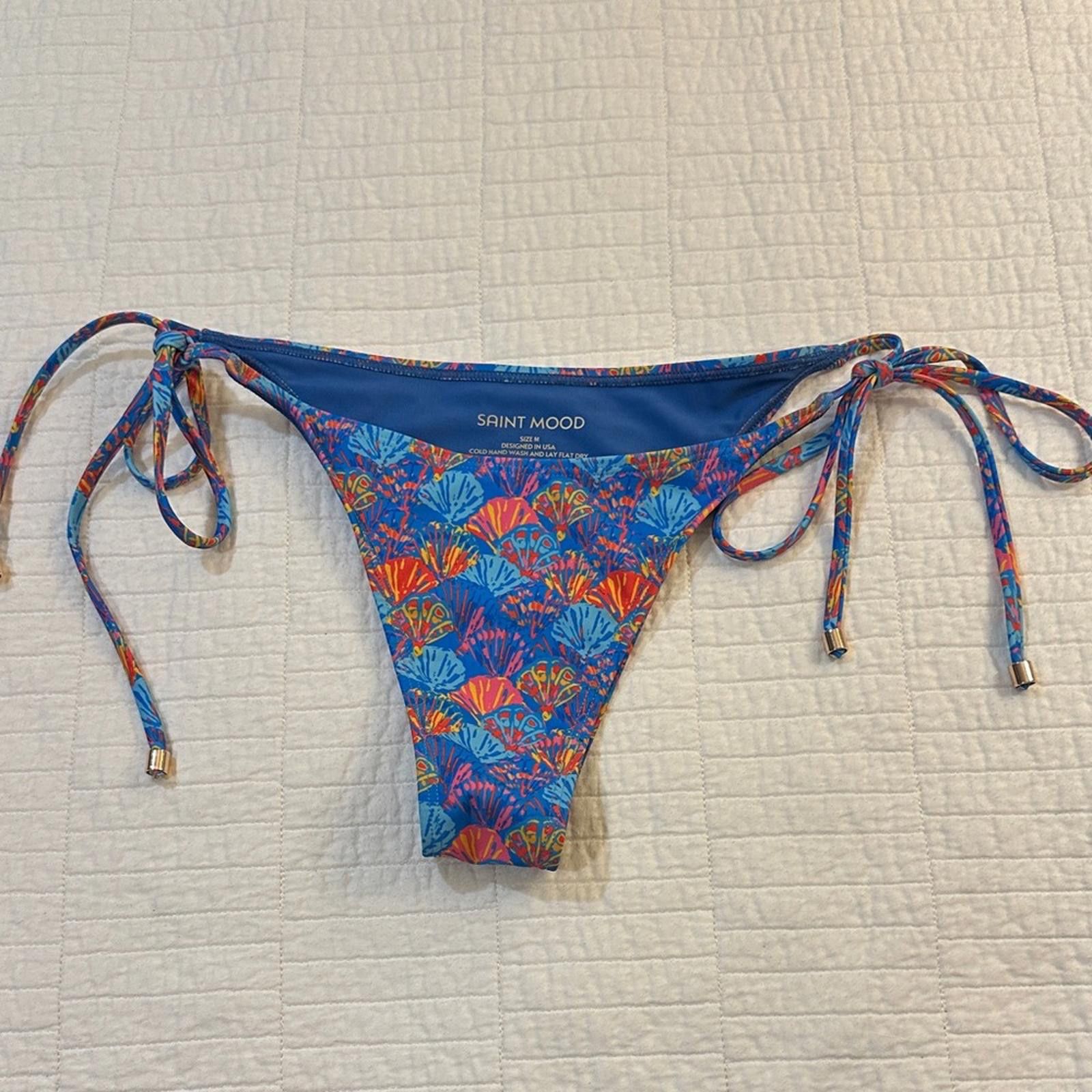 Other Saint Mood Bikini Medium Blue Floral Bikini Bottom Size ONE SIZE - 1 Thumbnail
