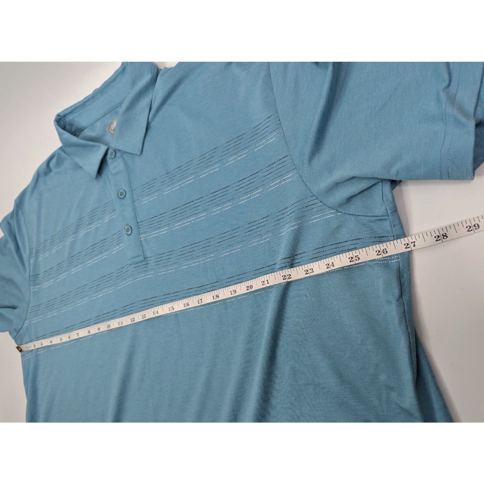 Callaway Callaway Polo Shirt Mens 2XL Blue Stripe Performance Golf Shirt Short Sleeve Button Collar Logo 100% Polyester Size US XXL / EU 58 / 5 - 5 Thumbnail