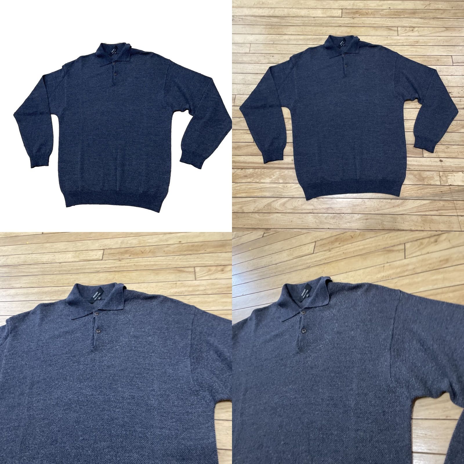 Vintage VINTAGE RENZO Wool Grandpa Knit Sweater Men XL Blue Pique Knit Thermal Preppy Hole Ireland Size US XL / EU 56 / 4 - 11 Thumbnail