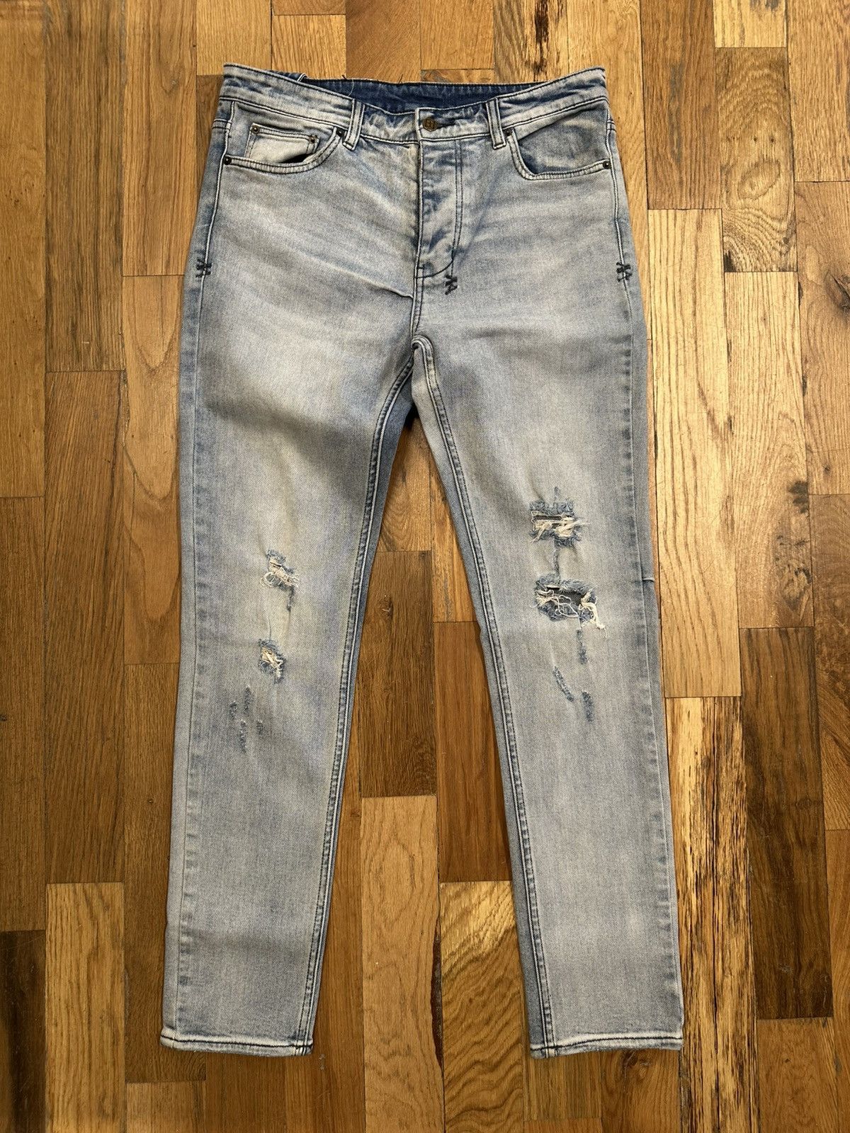 Ksubi Ksubi Knee Distress Blue Denim Jeans Size 33 Size US 33 - 1 Thumbnail