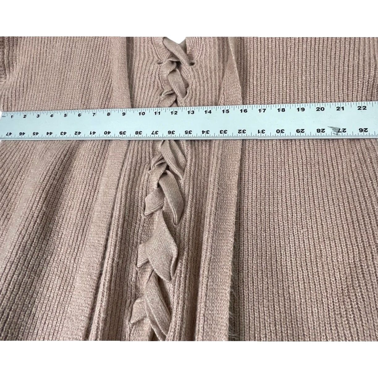 Vintage Maurices Cardigan L Pink Criss Cross Back Open Front Soft Balletcore Boho Shirt Womens L Blush Pink Cardigan Size L / US 10 / IT 46 - 5 Thumbnail