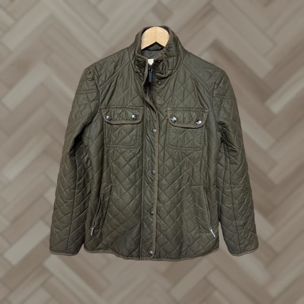 Michael Kors Michael Kors Jacket Quilted Mocha Brown Zipper & Gold Logo Accents Size Small Size S / US 4 / IT 40 - 1 Thumbnail