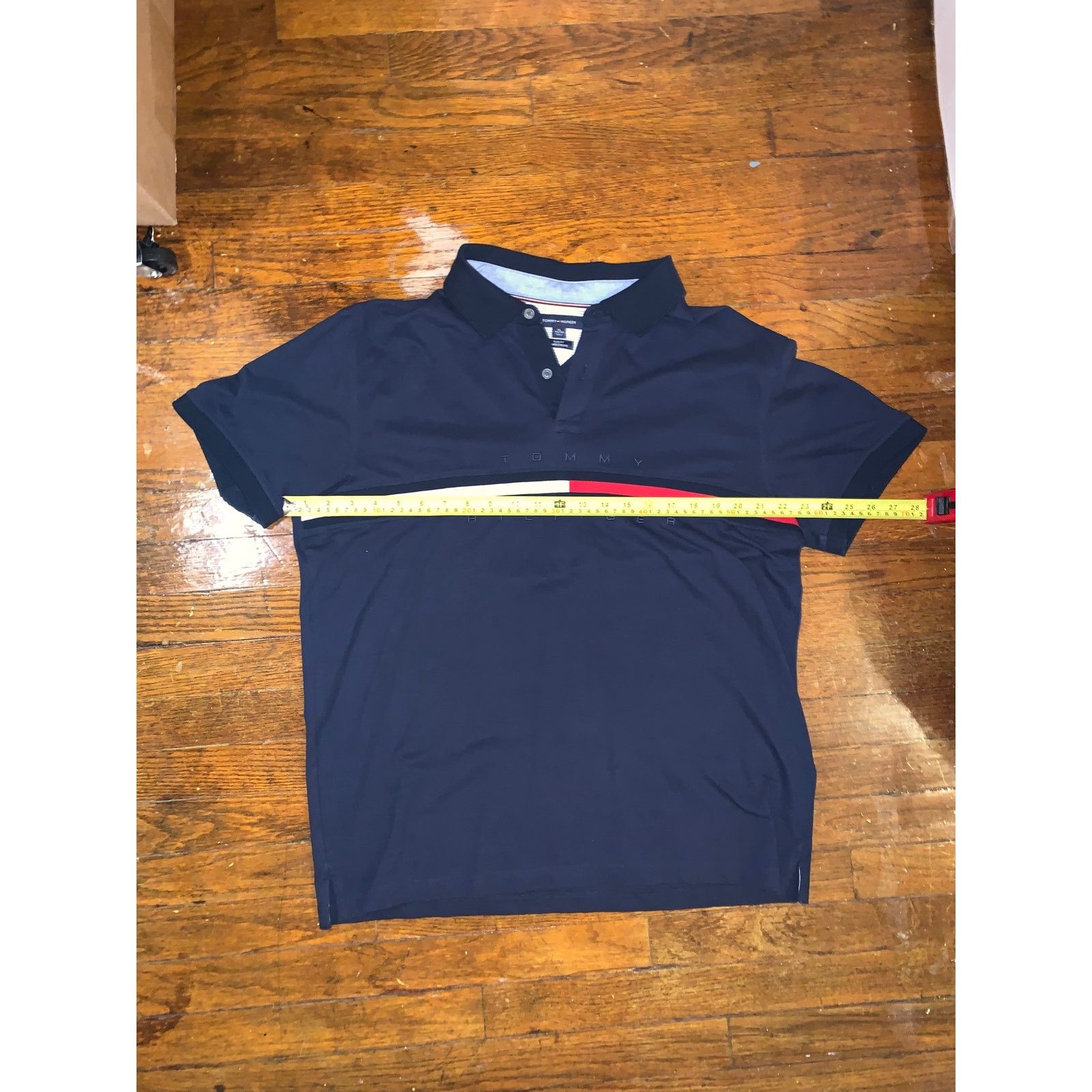 Tommy Hilfiger Tommy Hilfiger Logo Polo Shirt Mens XL Navy Blue Slim Fit Size US XL / EU 56 / 4 - 7 Thumbnail