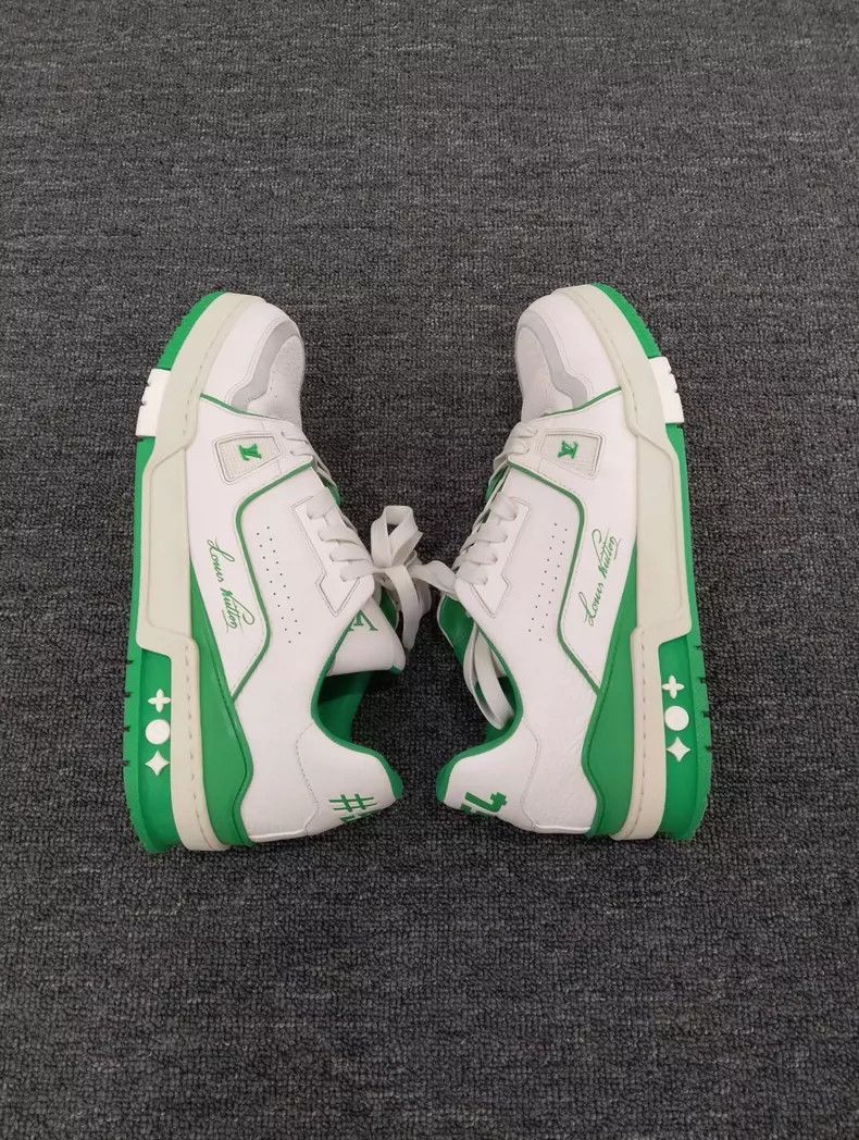 Louis Vuitton Green Trim Trainer Sneakers-2507