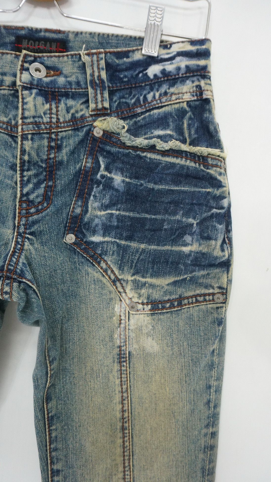 Morgan Homme Dope 🔥 MORGAN HOMME Distressed Flared Vintage Jeans Size US 28 / EU 44 - 3 Thumbnail