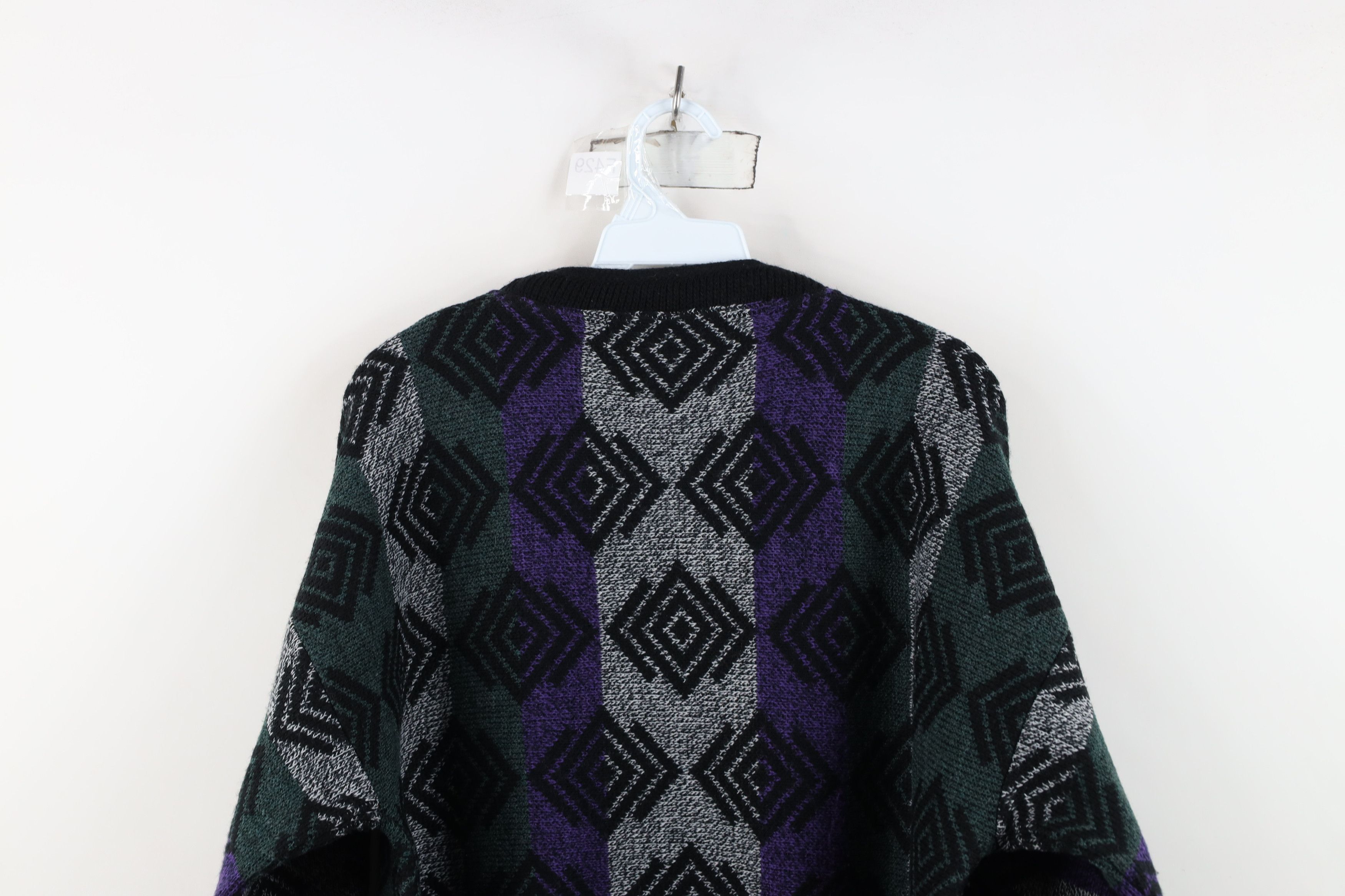 Vintage Vintage 90s Coogi Style Striped Geometric Knit Sweater USA Size US XL / EU 56 / 4 - 9 Thumbnail