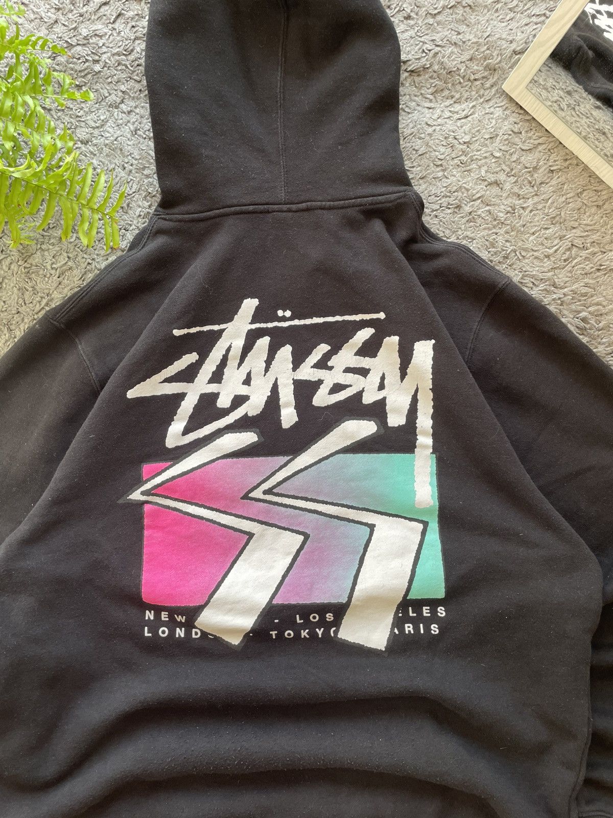 Stussy × Vintage 00s Stüssy Hoodie Streetwear Vintage Big Logo Rare Y2k Size US XL / EU 56 / 4 - 7 Thumbnail