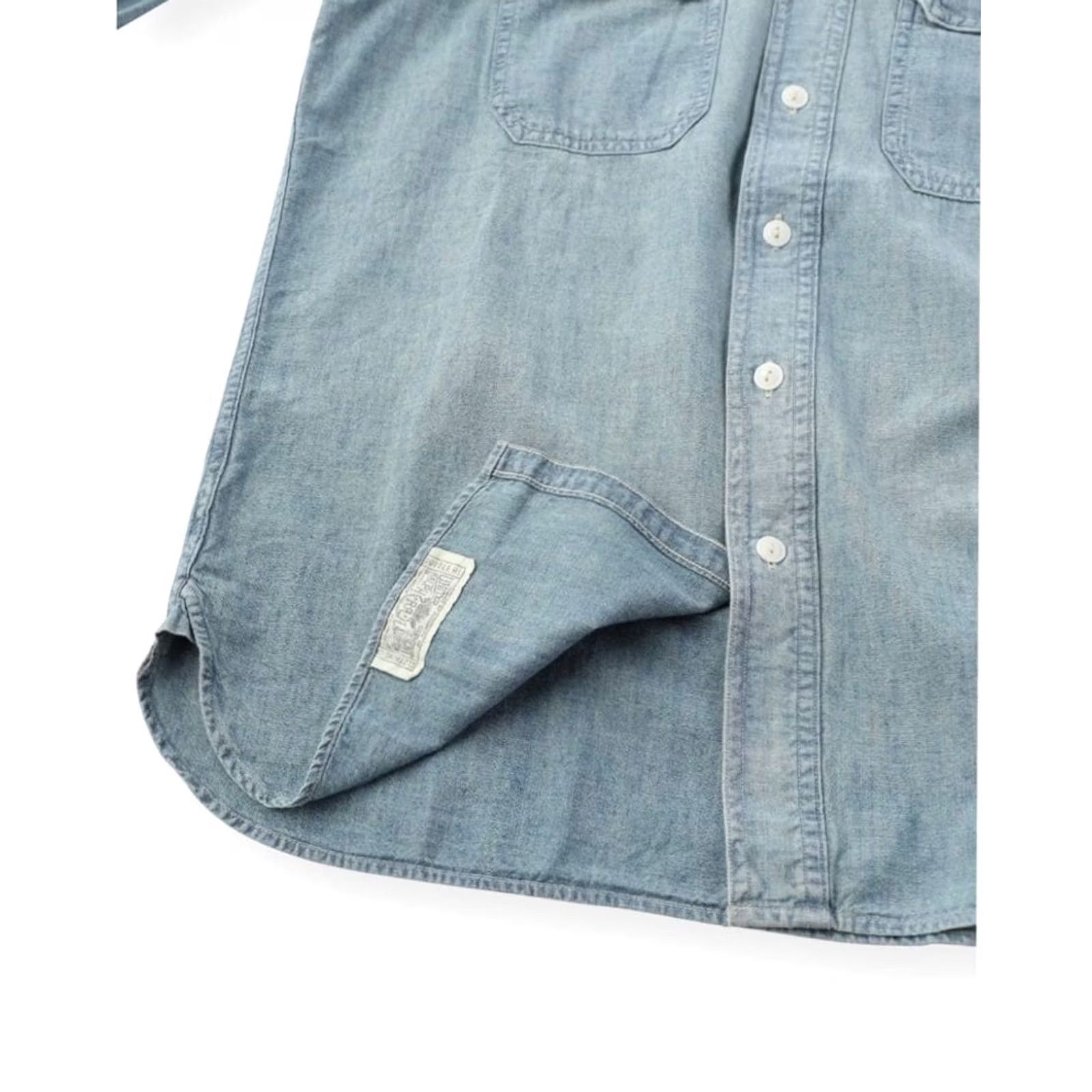 Ralph Lauren RRL RALPH LAUREN WORK SHIRT DENIM LONG SLEEVE LIGHT BLUE SIZE XL MEN USED Size US XL / EU 56 / 4 - 6 Thumbnail