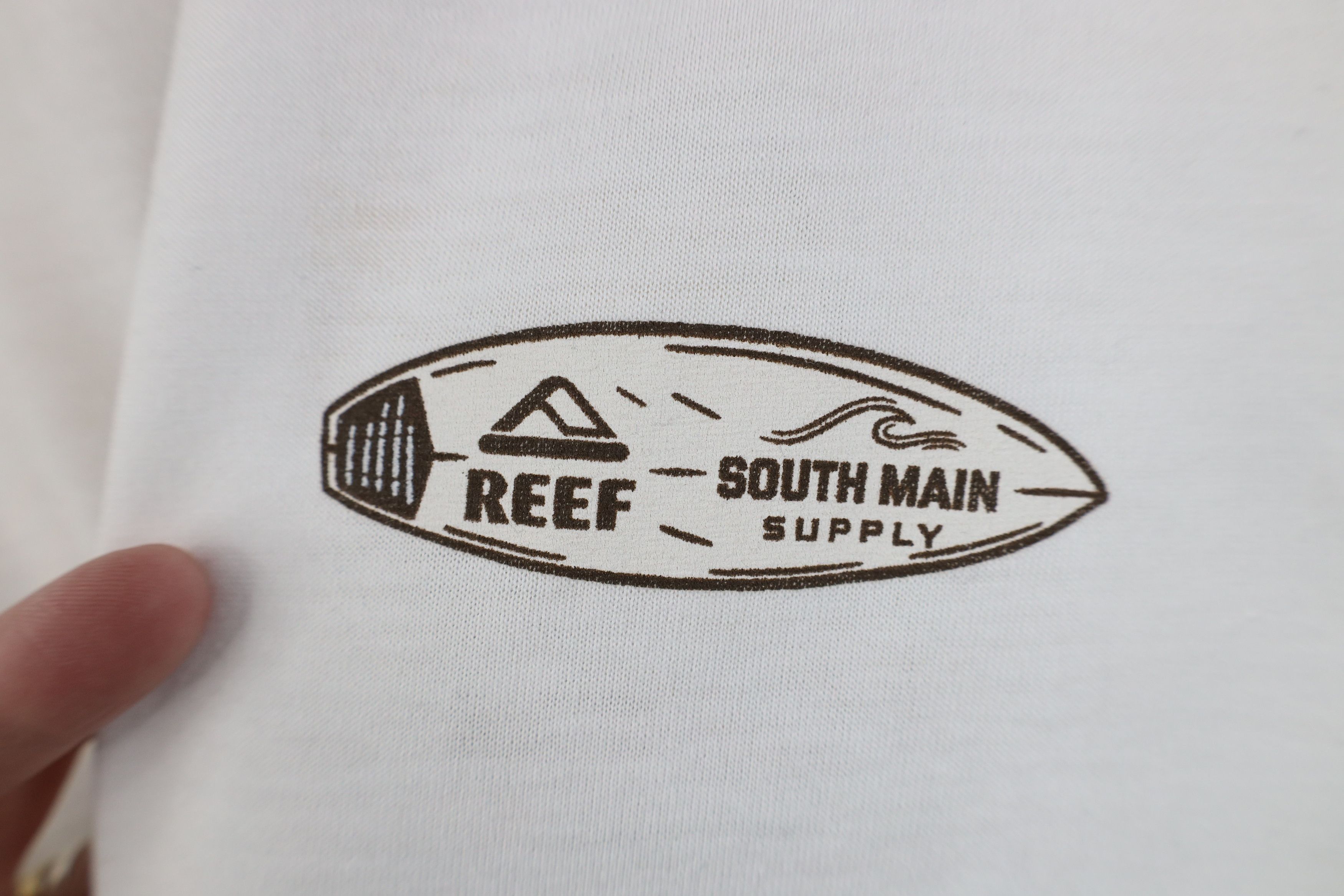 Vintage Reef Surfing Spell Surfboard Knit Long Sleeve T-Shirt White Size US S / EU 44-46 / 1 - 4 Thumbnail