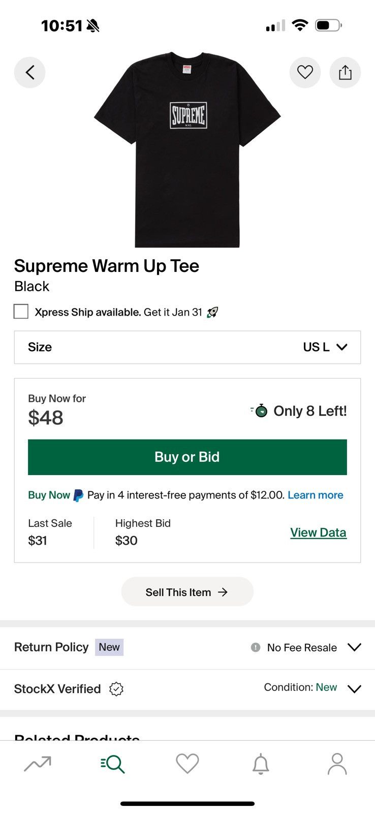 Supreme Supreme warm up tee Size US L / EU 52-54 / 3 - 3 Thumbnail
