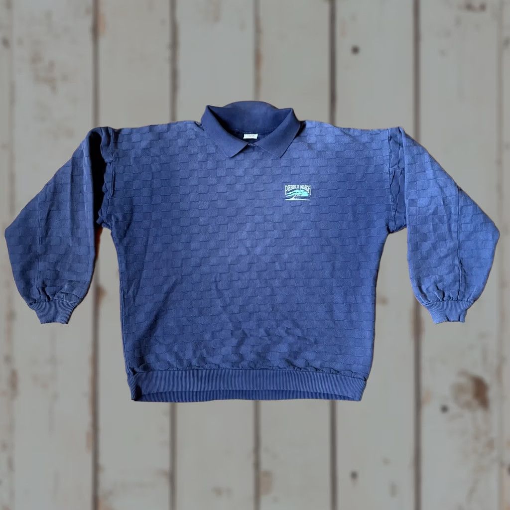 Vintage VINTAGE Crazy Shirts Polo Shirt Mens M Blue Long Sleeve Collared Cotton Knit Logo 90s California Hipster Size US M / EU 48-50 / 2 - 1 Thumbnail