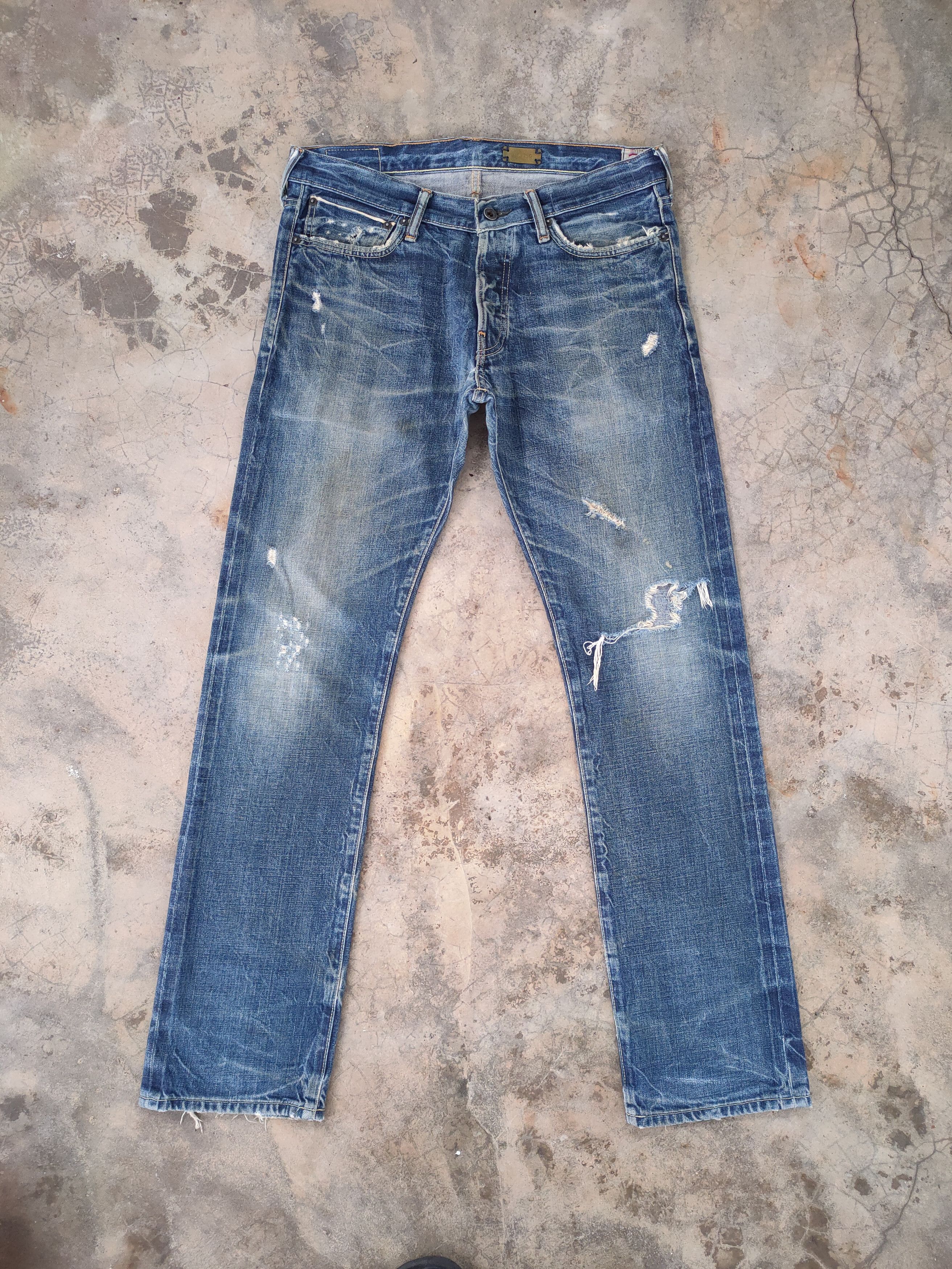 VINTAGE ABERCROMBIE SELVEDGE DISTRESSED FADED JEANS PANTS