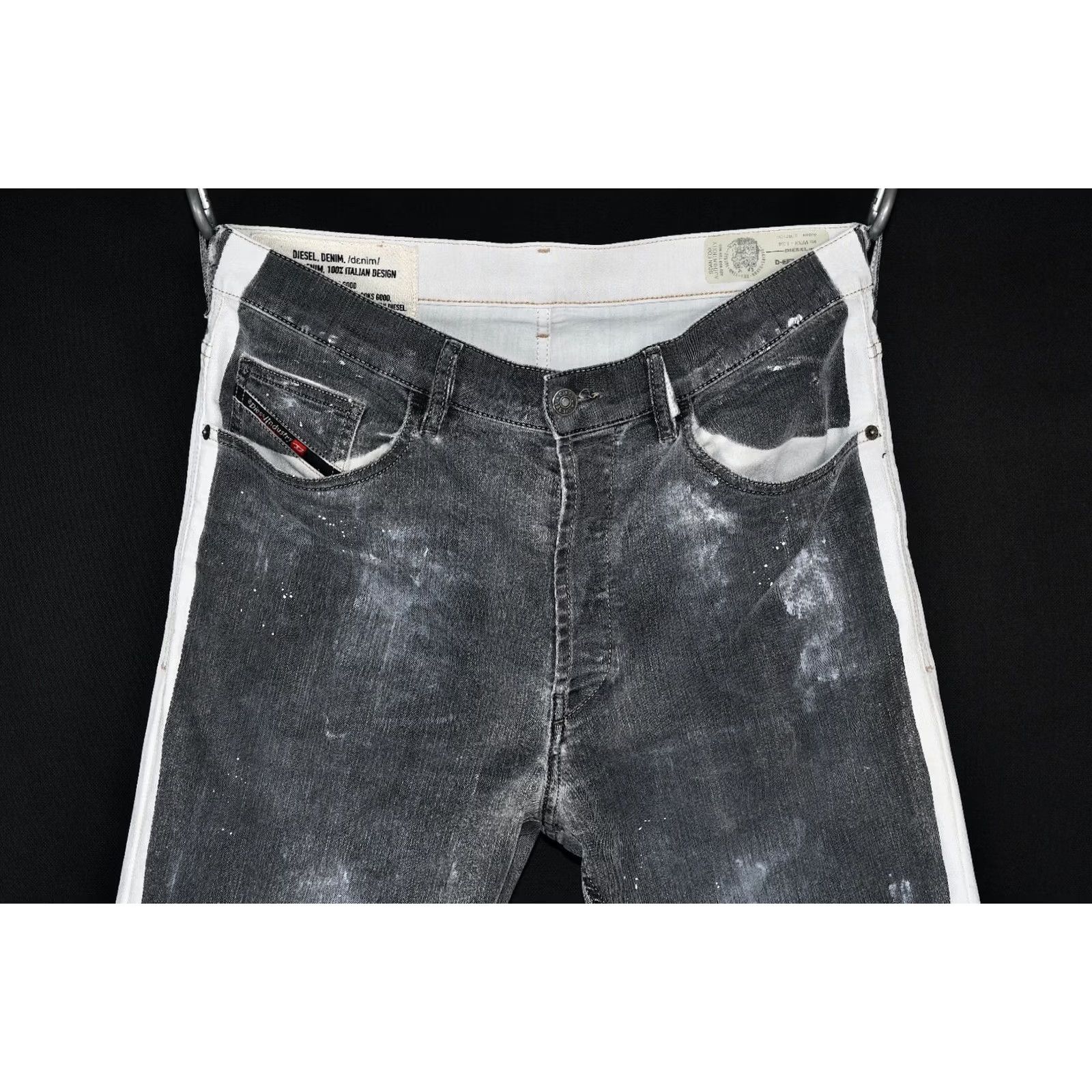 Diesel Diesel D-EETAR-SP 0094N TAPERED FIT Denim Jeans W33/L34 Men's Distressed Gray Cotton Polyester Size US 33 - 3 Thumbnail