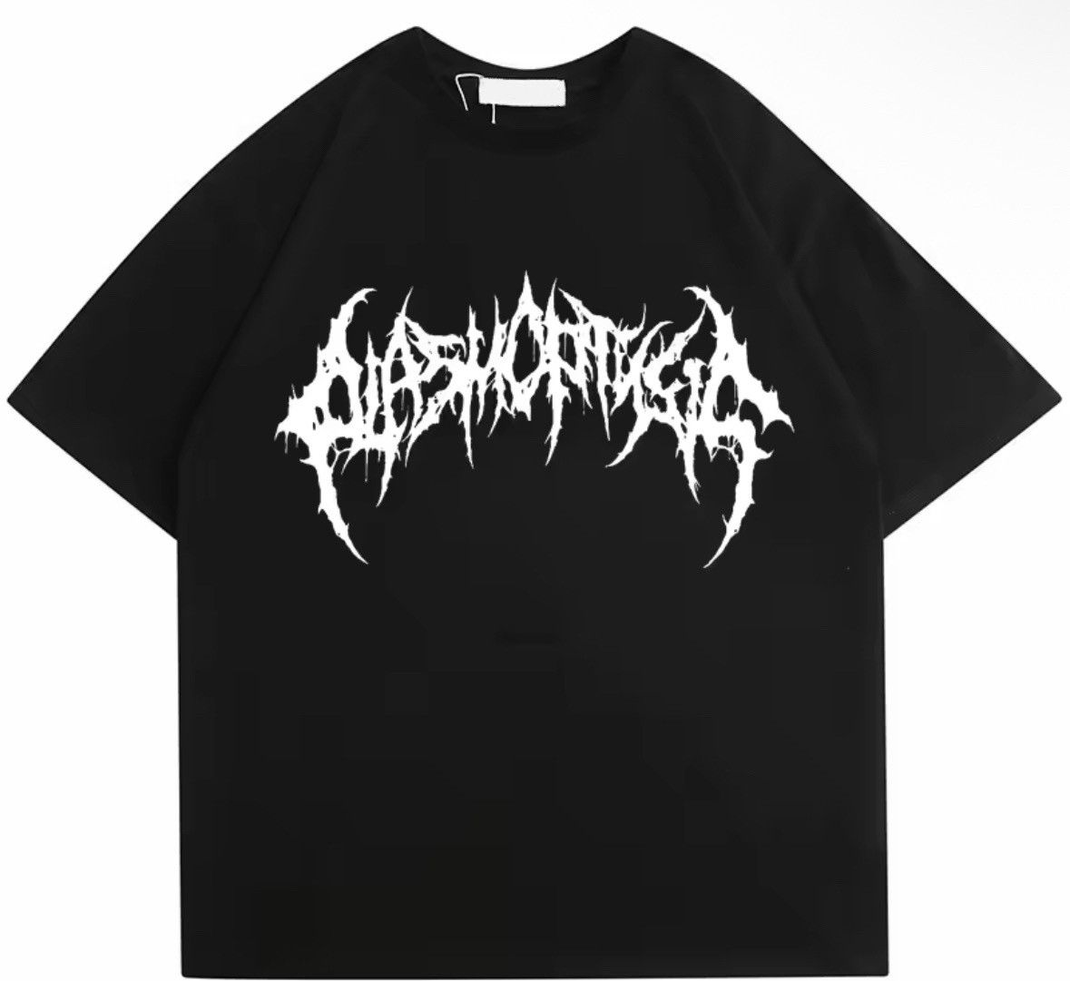 Vintage Y2K Vintage Punk Gothic Graffiti Black Short Sleeve T-Shirt Size 4XL / US 24-26 - 1 Thumbnail