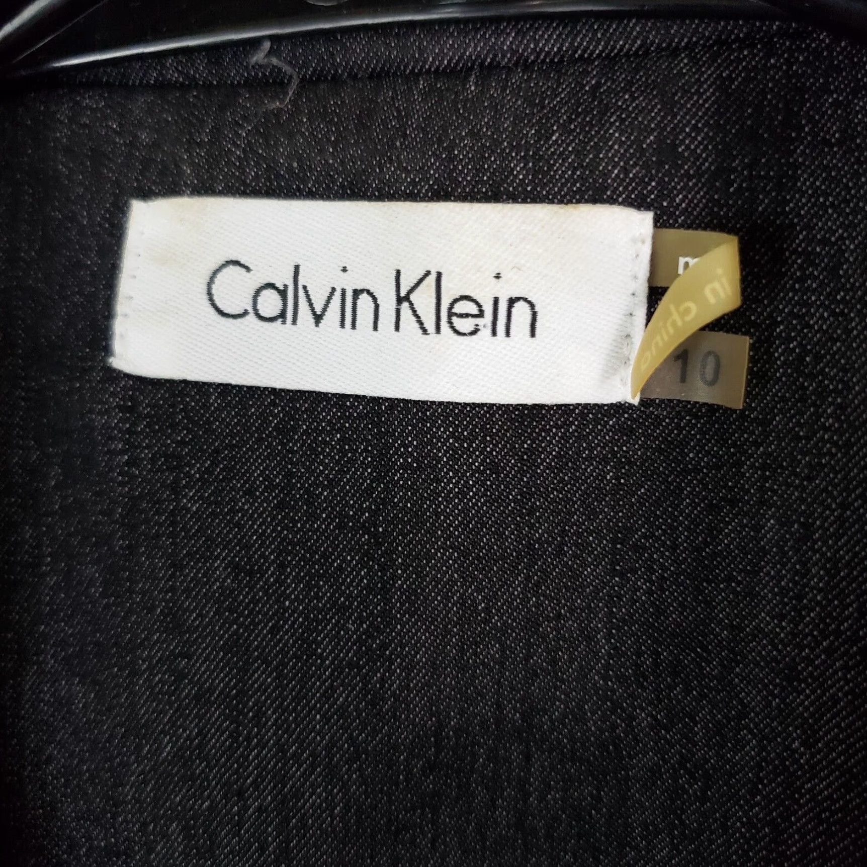 Calvin Klein Calvin Klein Womens Dress Sz 10 Black Sleeveless A-Line Knee Length Snap Buttons Drawstring Waist Collared Neckline Regular Womens Size L / US 10 / IT 46 - 6 Thumbnail