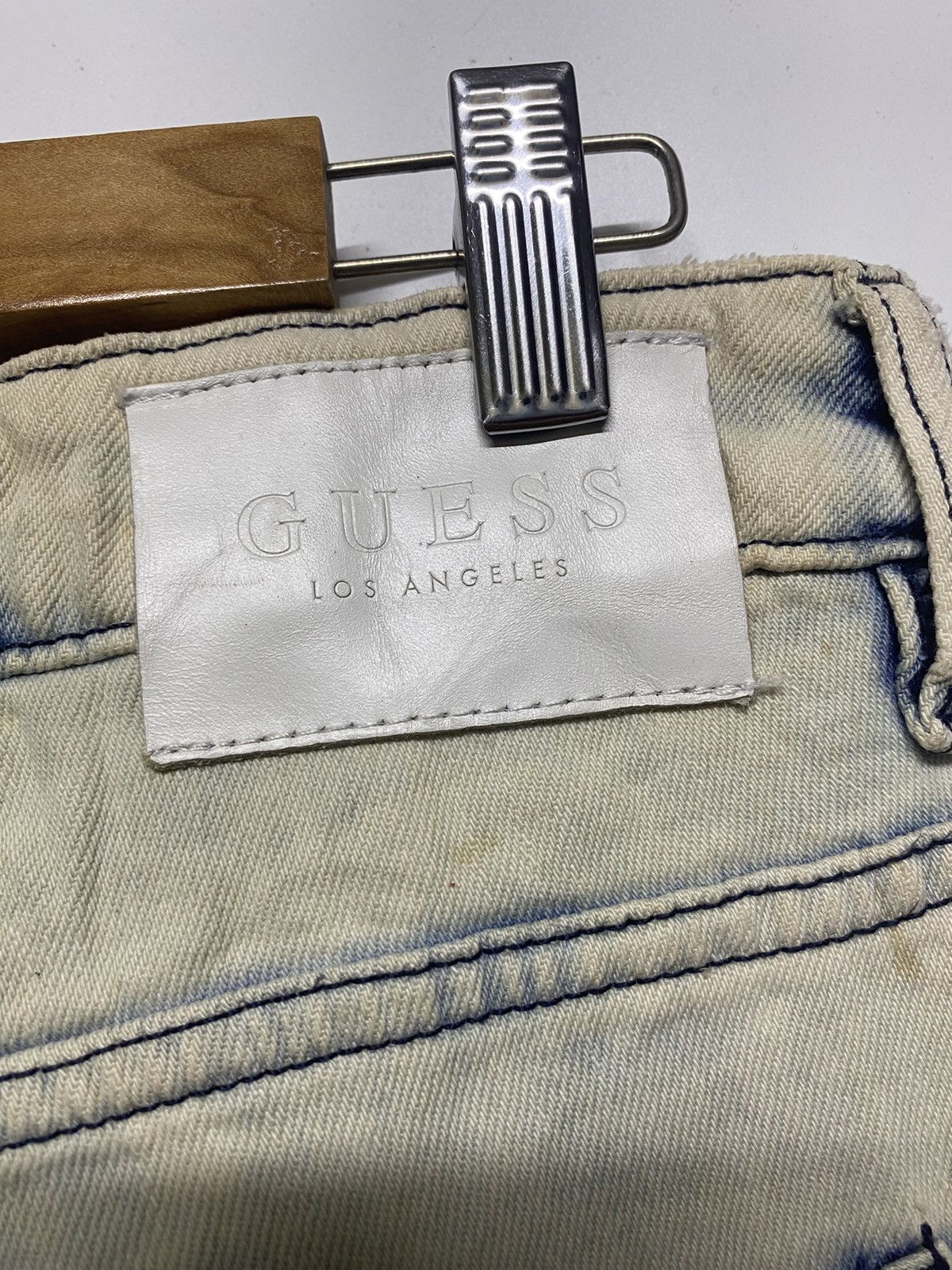 Guess × Vintage Vintage GUESS Los Angelas Skinny Distressed Denim Jeans Size US 34 / EU 50 - 18 Thumbnail