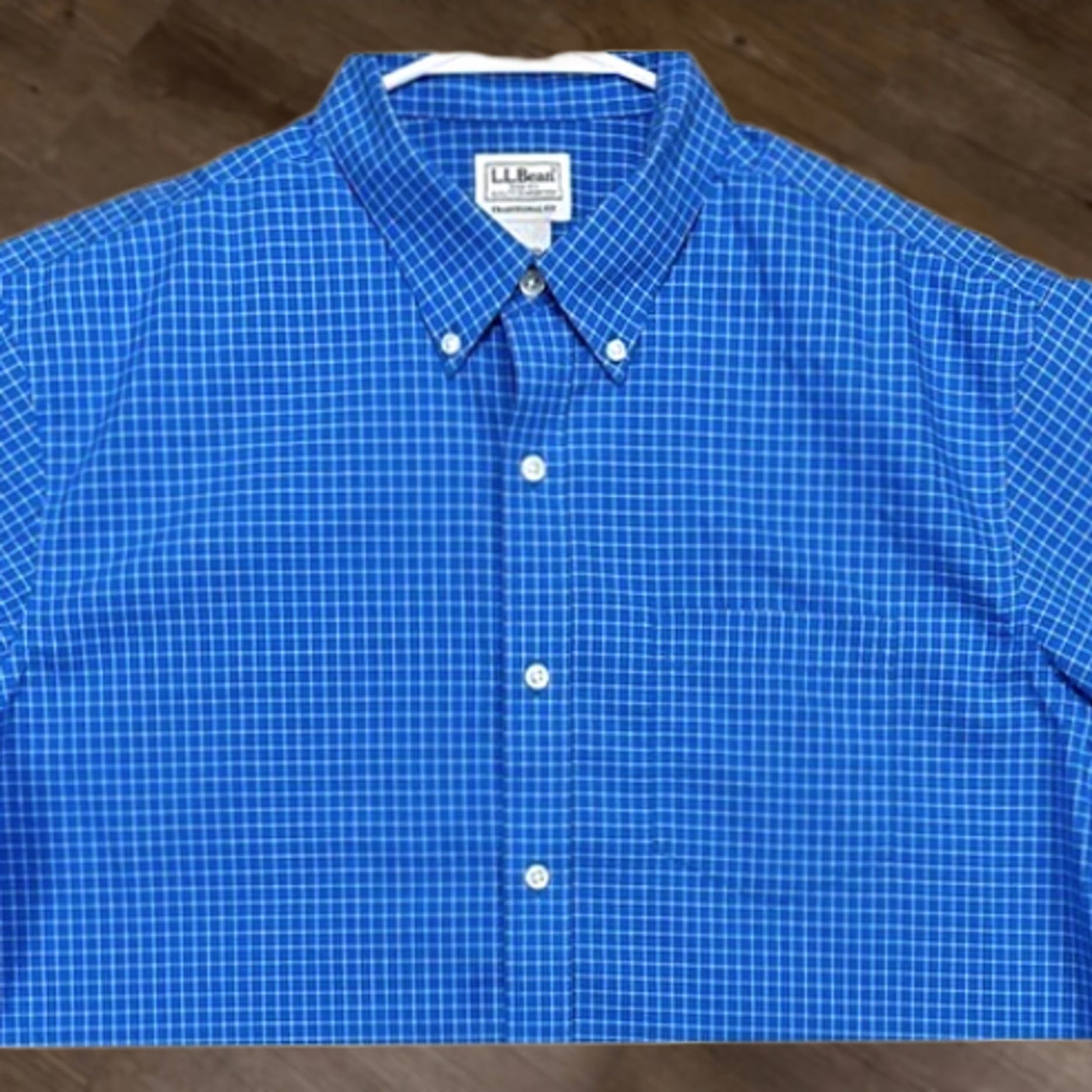 Vintage L.L. Bean Shirt Adult Large Blue Grid Check Button Down Traditional Fit Mens Size US L / EU 52-54 / 3 - 1 Thumbnail