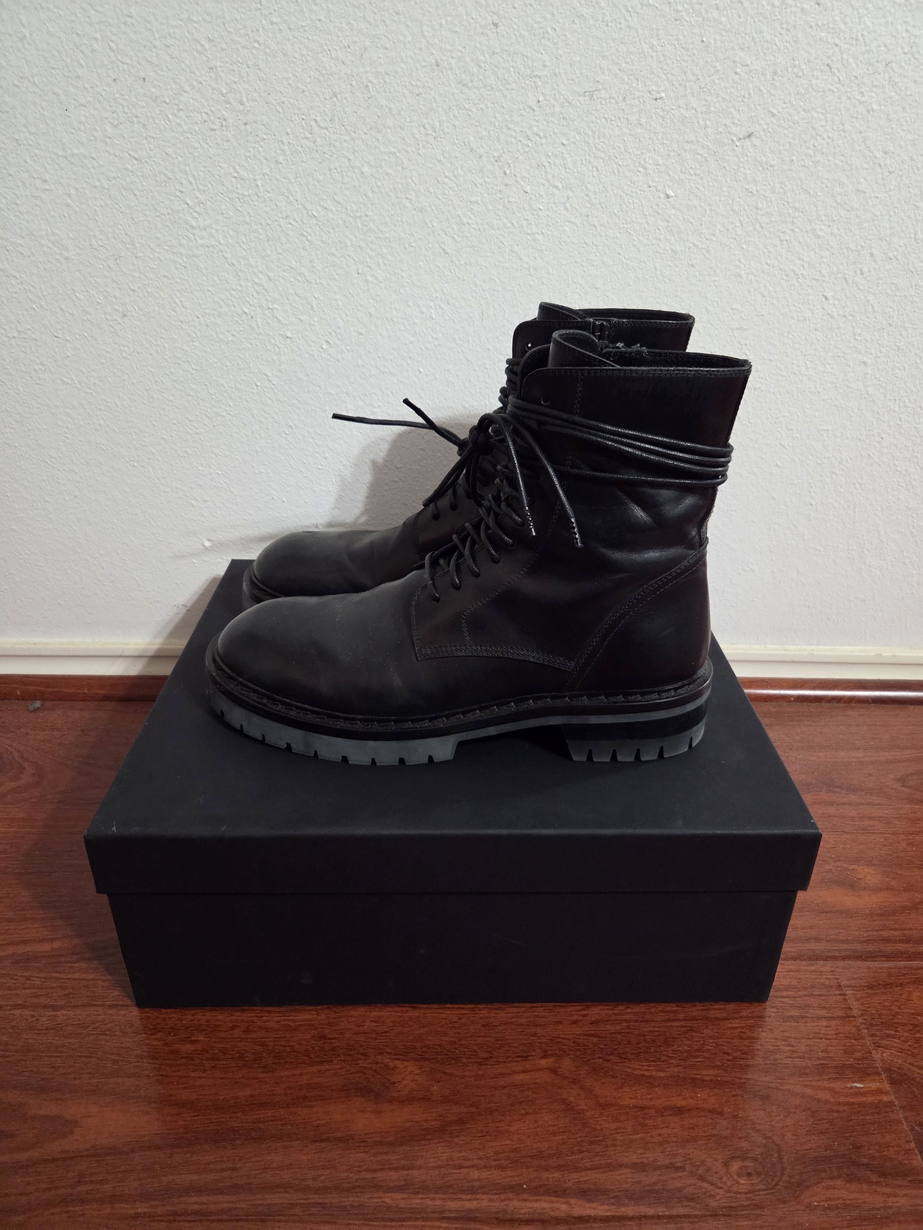 Ann Demeulemeester Belted Side Zip Combat Boots | Grailed