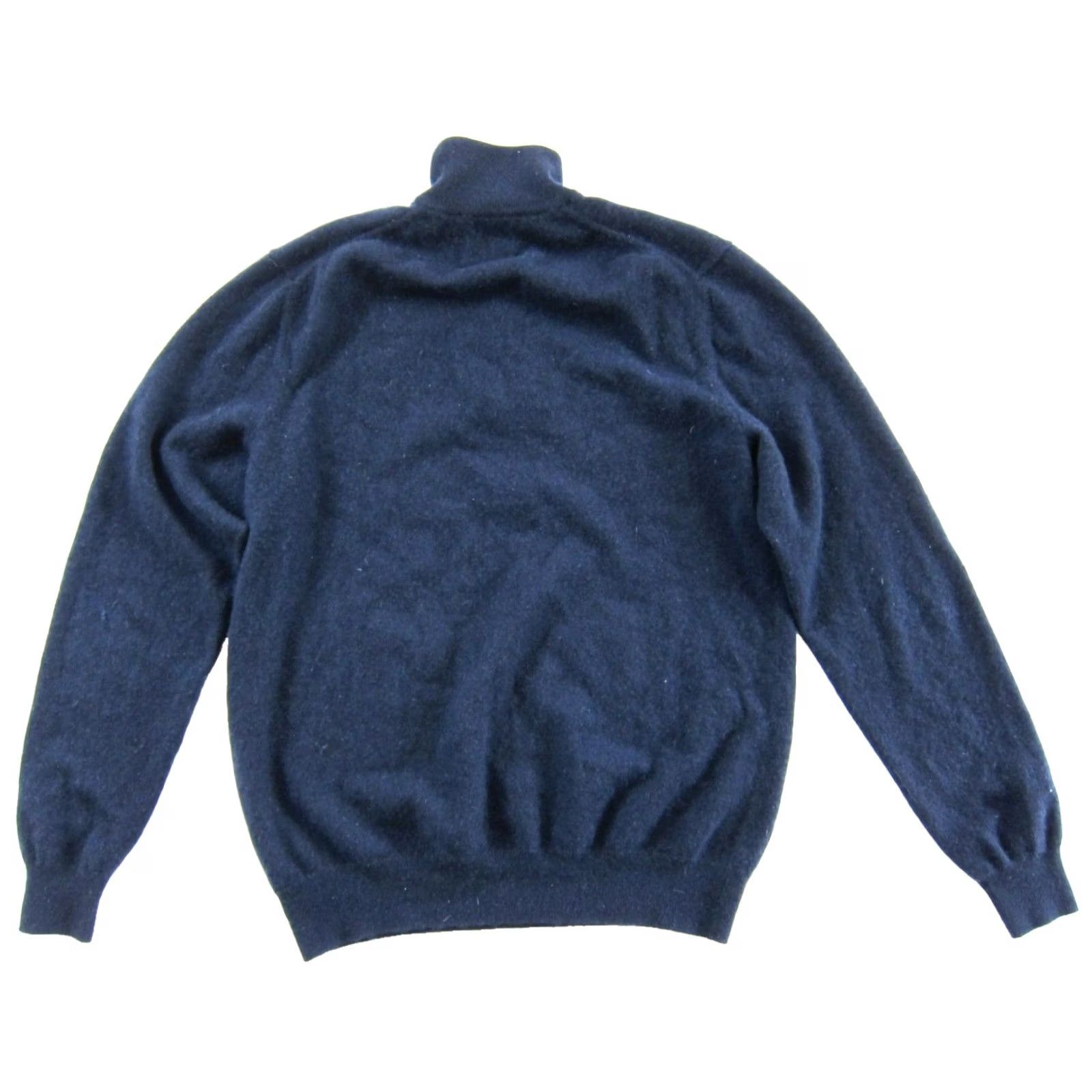 Vintage Hircus Cachemire 100% Cashmere Navy Blue Grey 1/4 Zip Pullover Sweater Men XL Size US XL / EU 56 / 4 - 3 Thumbnail