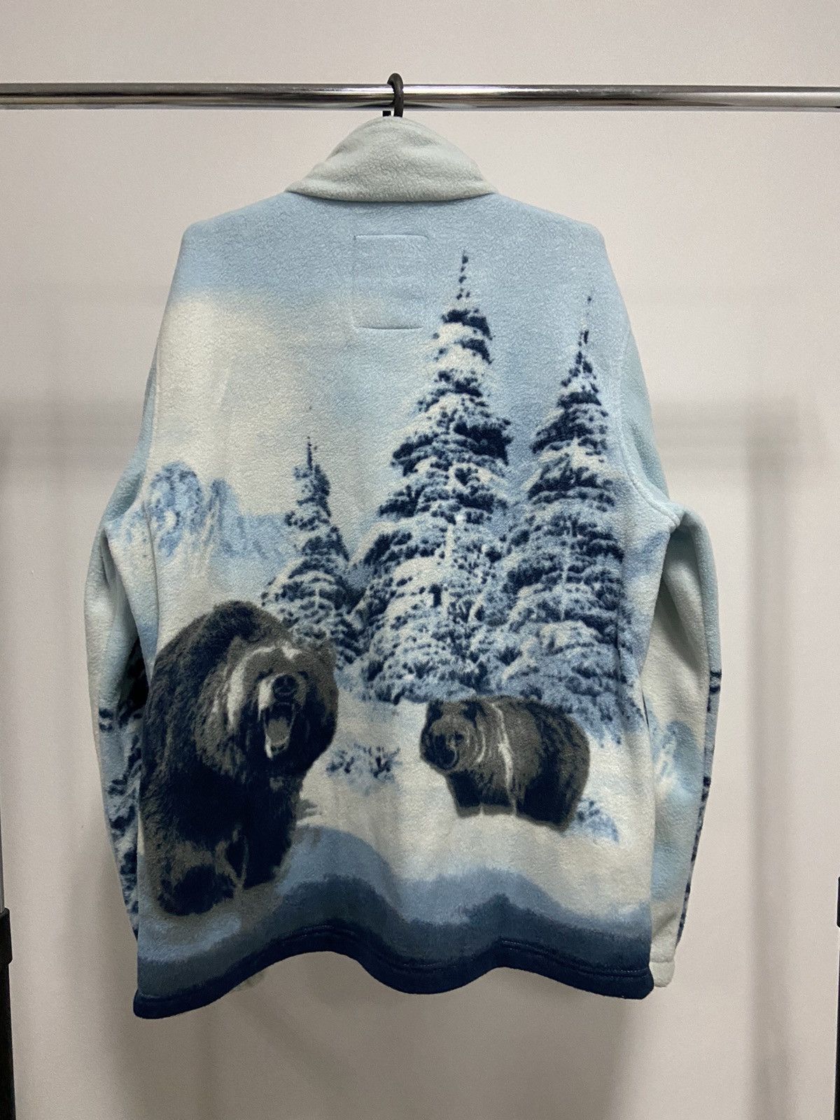 Japanese Brand × Vintage Bear White 🐻 Fleece Jacket Warm Vintage Zip Overprint Size US L / EU 52-54 / 3 - 2 Thumbnail
