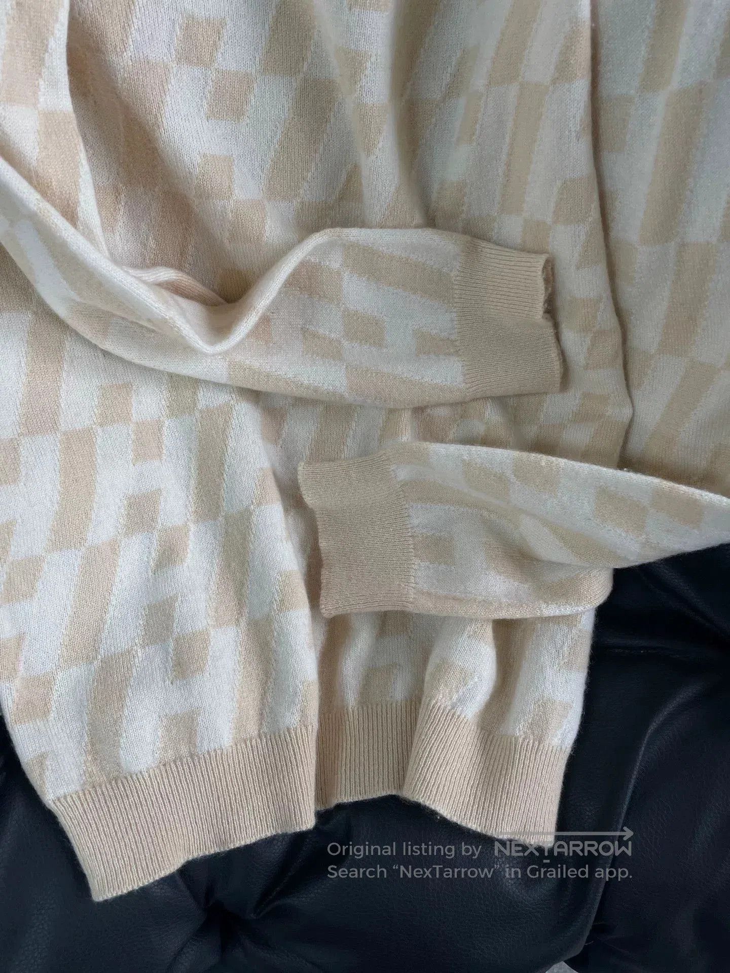 Hermes Hermes Beige Checkered Sweater. Size US S / EU 44-46 / 1 - 4 Thumbnail