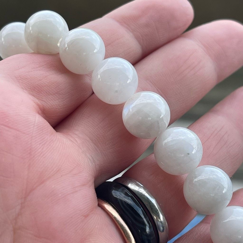 Other White Moonstone beaded bracelet 7” crystal healing beads 10m Size ONE SIZE - 12 Thumbnail