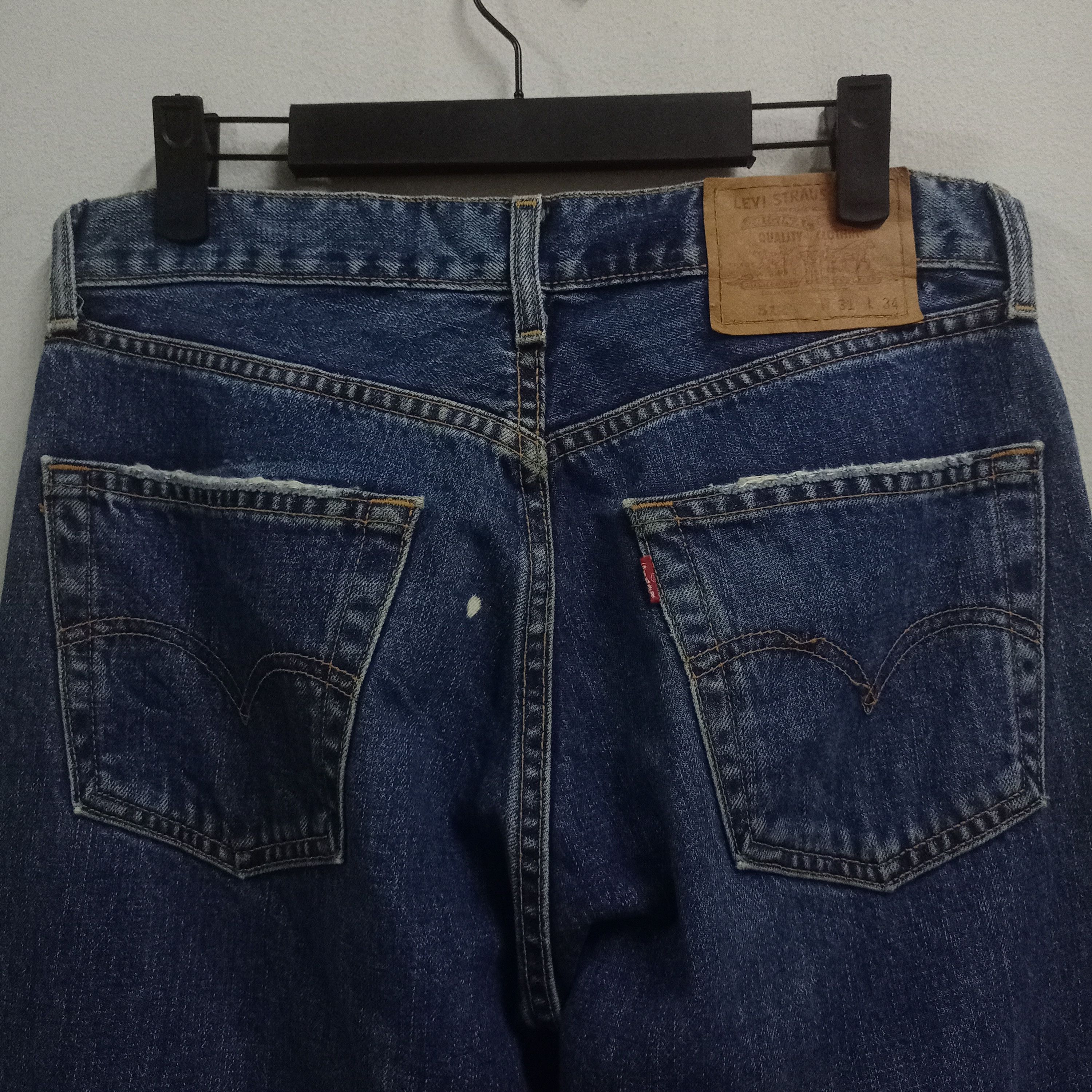 Levi's × Levi's Vintage Clothing Vintage 90s Levis 512 Blue Wash Distressed Baggy Jeans Size US 30 / EU 46 - 7 Thumbnail