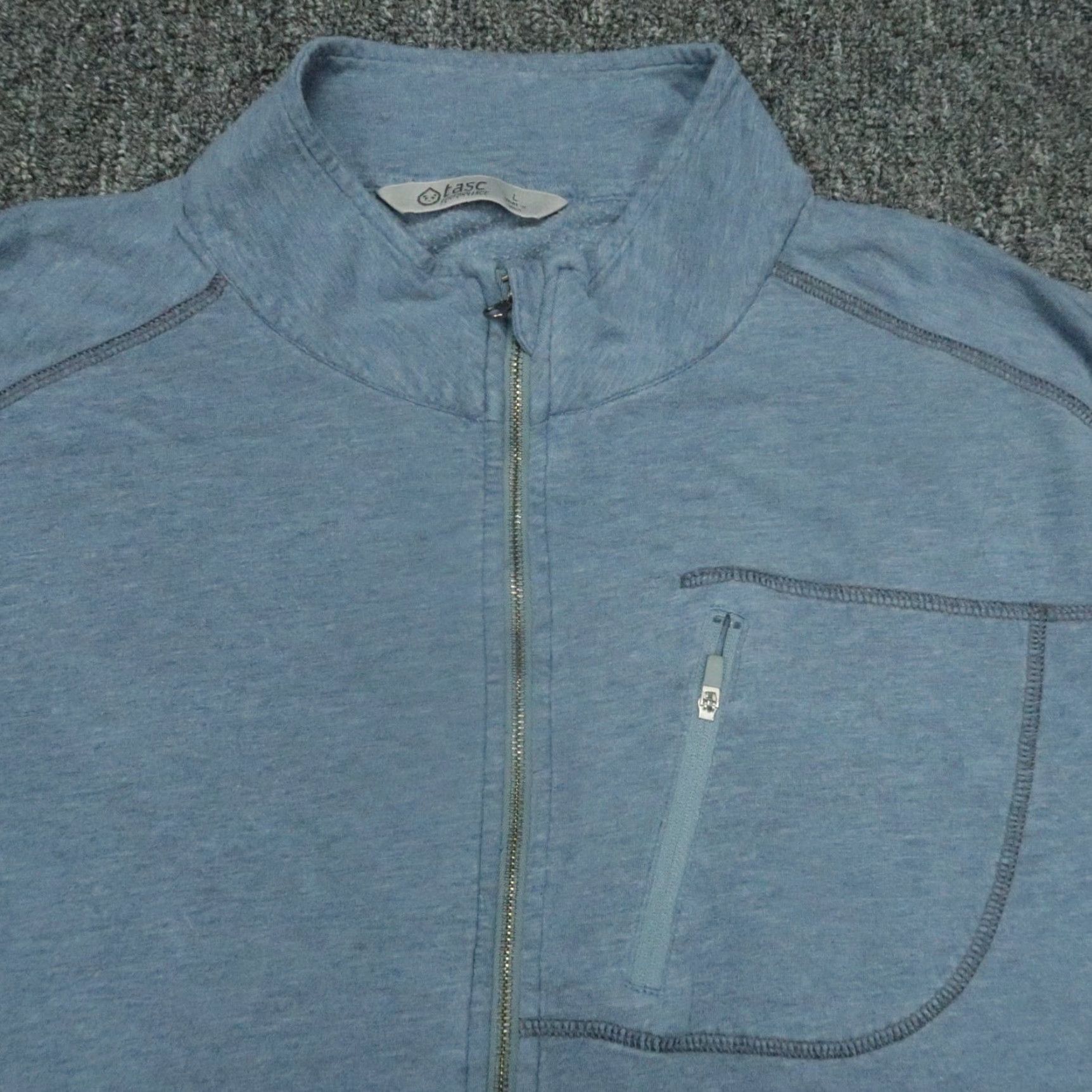 Vintage tasc Performance Jacket Mens Large Blue Bamboo Blend Full Zip Pockets Size US L / EU 52-54 / 3 - 2 Thumbnail