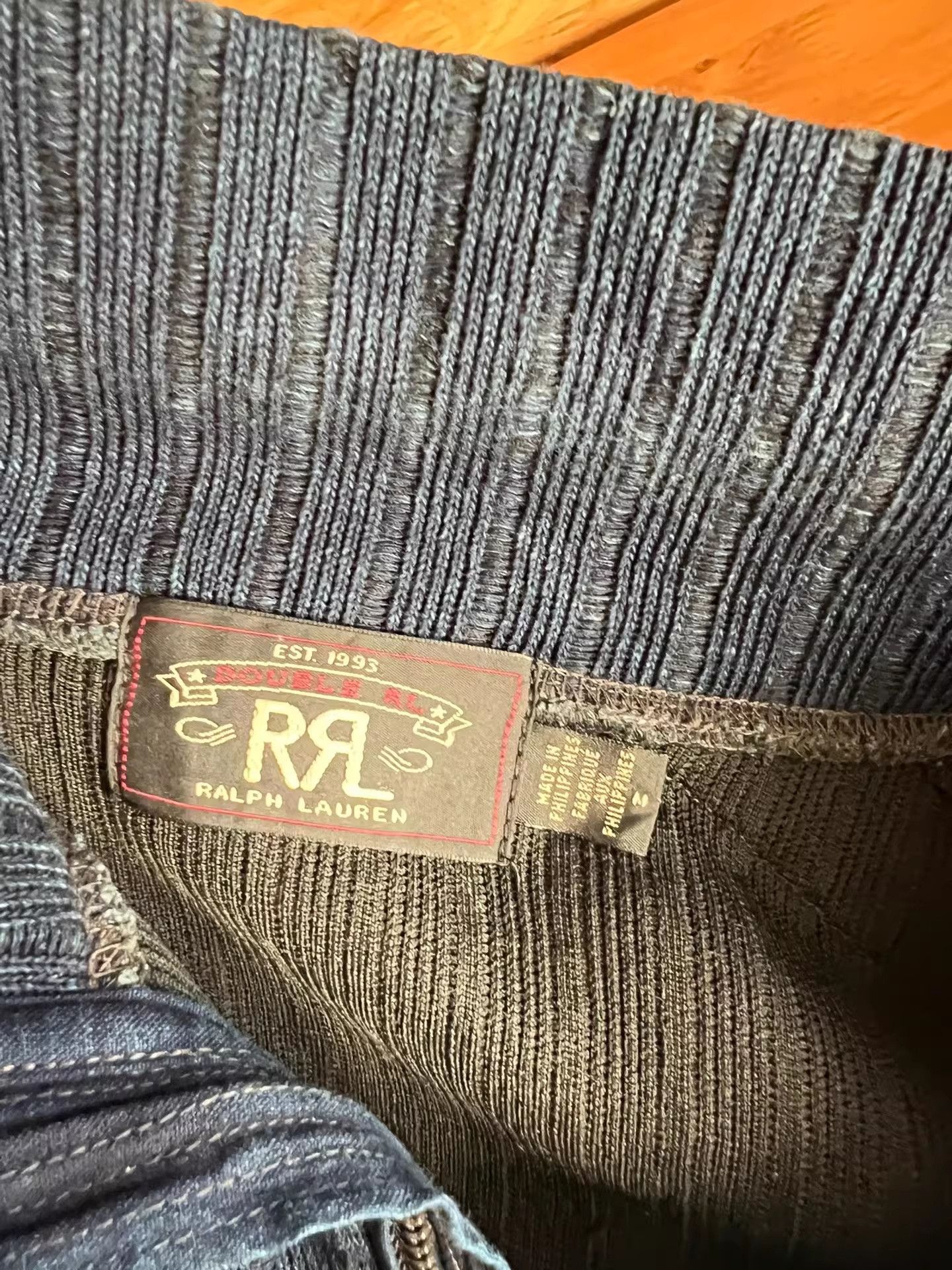 RRL Ralph Lauren RRL Indigo Spliced Talon Zip Pullover Size US M / EU 48-50 / 2 - 9 Thumbnail