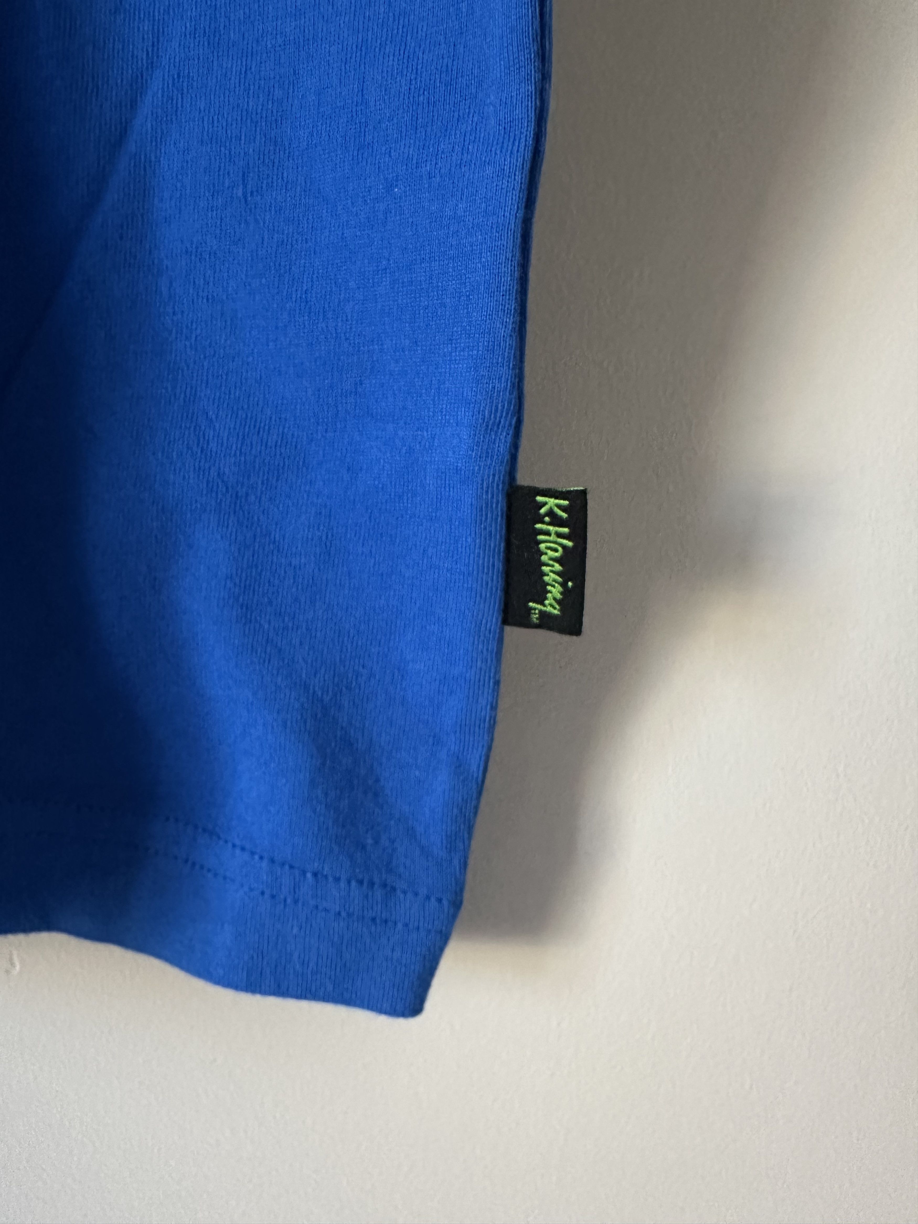 Keith Haring × Uniqlo Uniqlo Keith Haring Blue Skeleton Short Sleeved Tee Shirt Size US XL / EU 56 / 4 - 4 Thumbnail