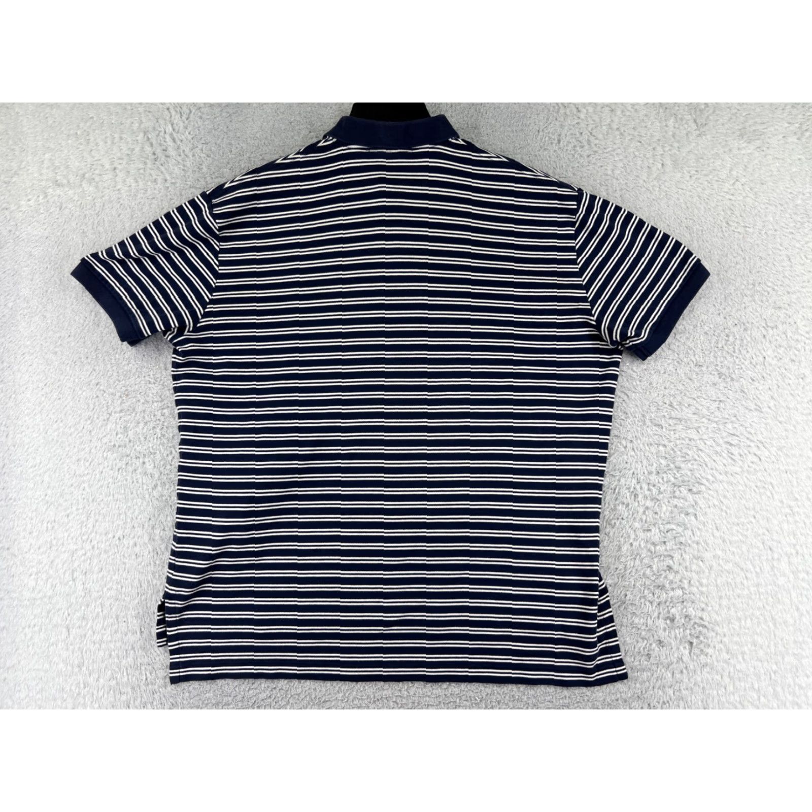 Ralph Lauren VINTAGE Ralph Lauren Polo Shirt Mens Large Blue White Stripe Golf Cotton Size US L / EU 52-54 / 3 - 2 Thumbnail