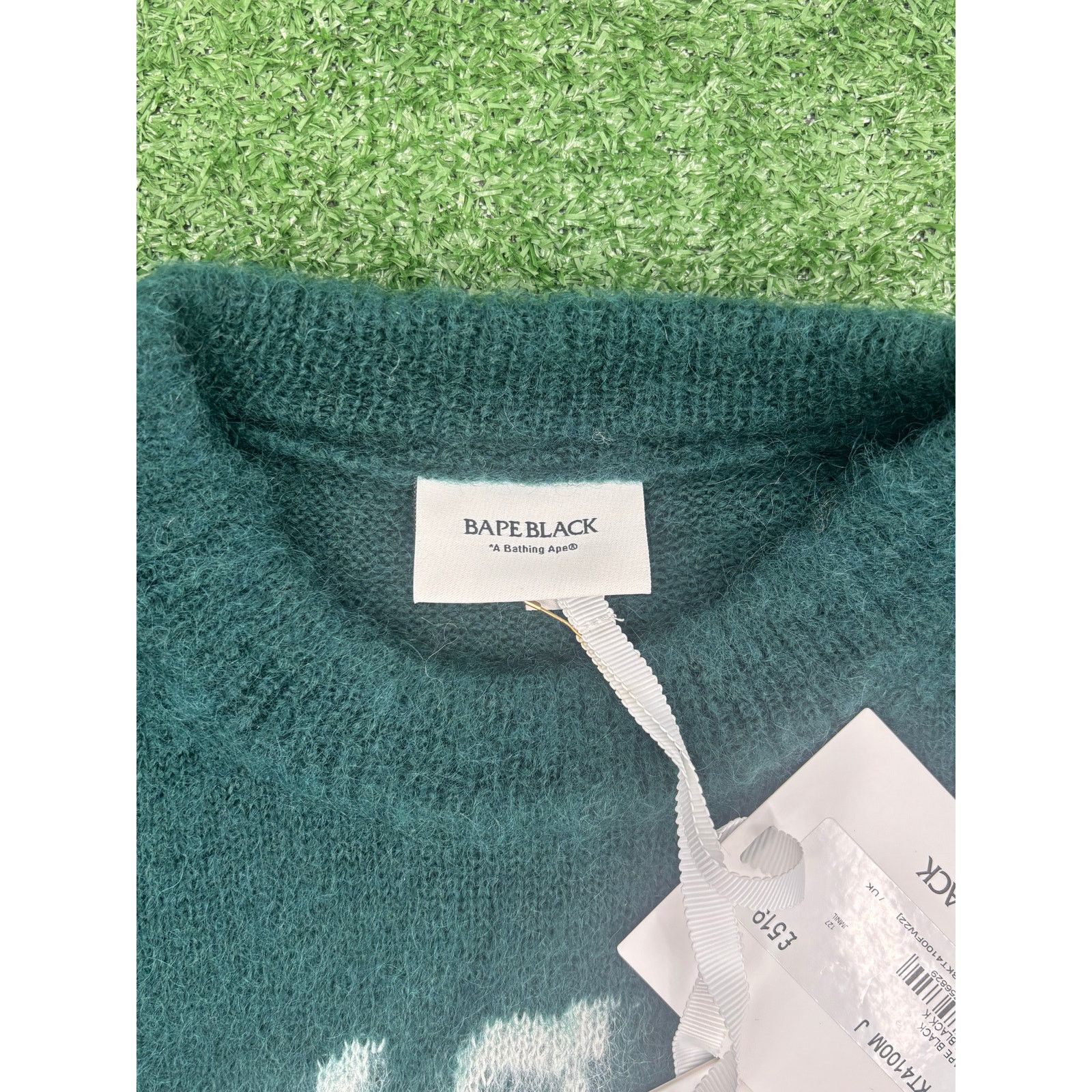 Bape BAPE Black Japan Green Mohair Distressed Sweater Size XL Size US XL / EU 56 / 4 - 5 Thumbnail