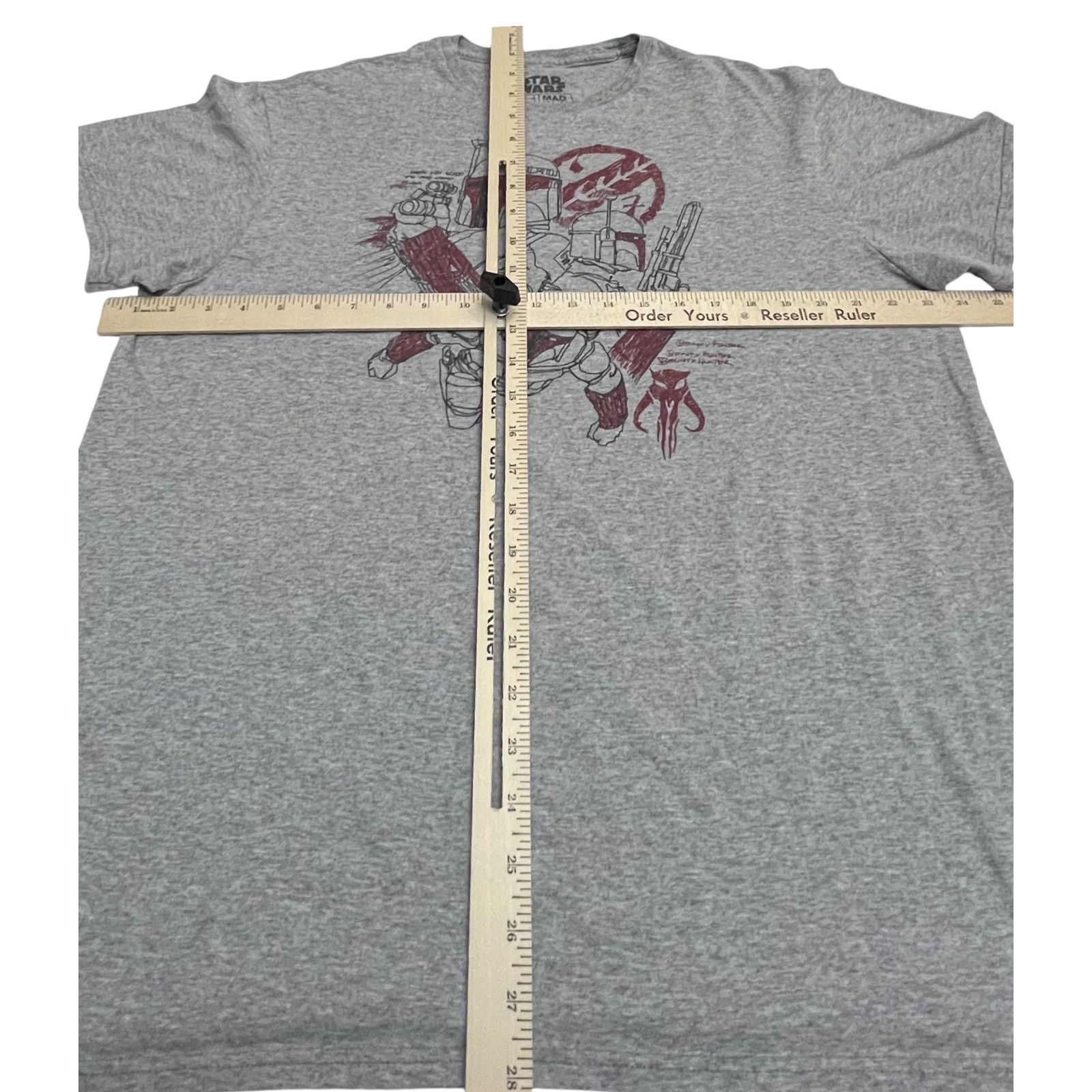 Mad Engine Star Wars Boba Fett Illustrated Gray Shirt XL Action Pose Size US XL / EU 56 / 4 - 7 Thumbnail