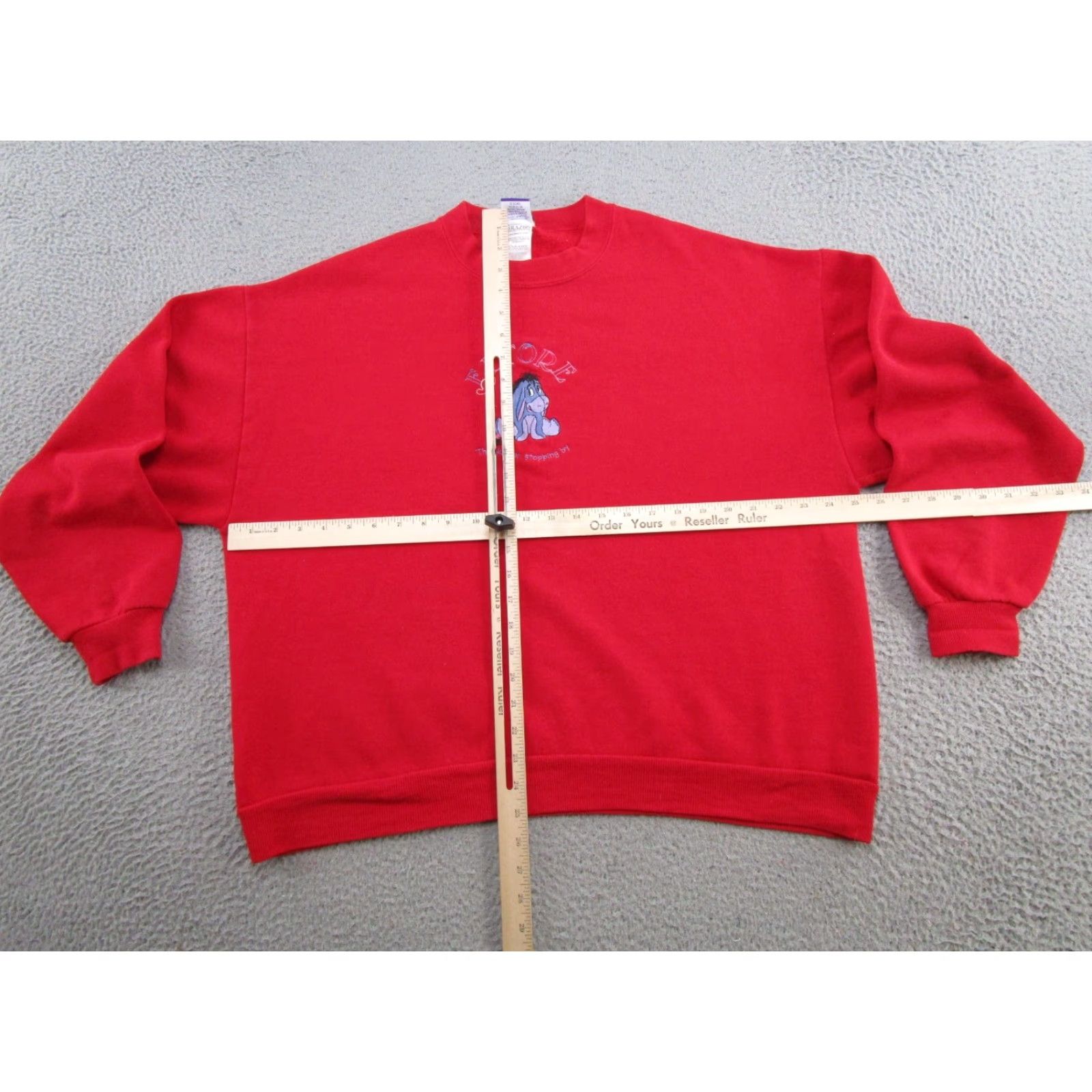Disney VINTAGE Winnie The Pooh Eyore Embroidered Sweatshirt Womens XL Disney Shirt Regular Red 90s Theme Girls Womens Size XL / US 12-14 / IT 48-50 - 4 Thumbnail