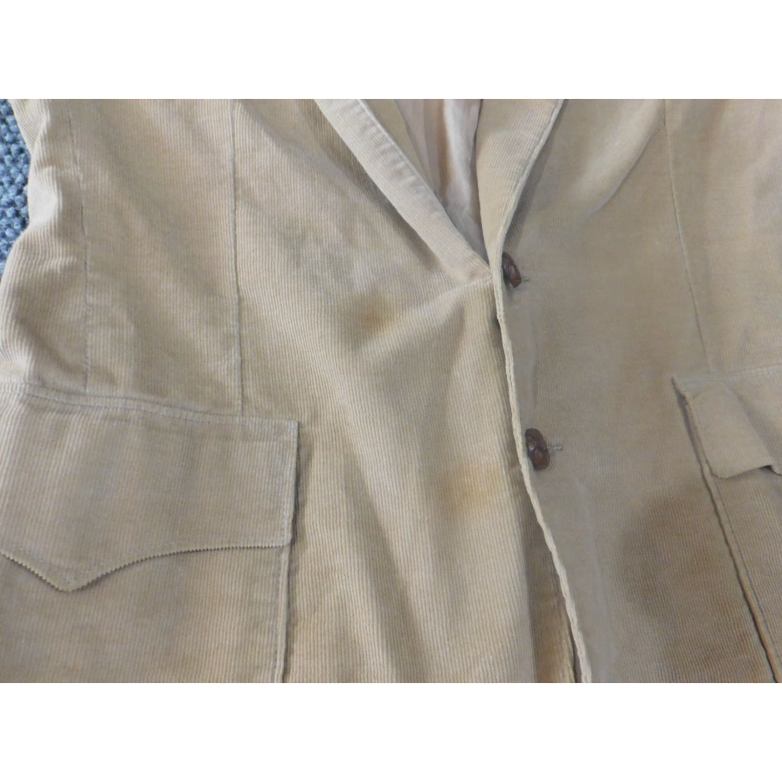 Levi's VINTAGE Levis Blazer Corduroy Brown 42 Mens Sports Coat Jacket Coat Single-Breasted Two-Button Peak Lapel Size 42R - 7 Thumbnail