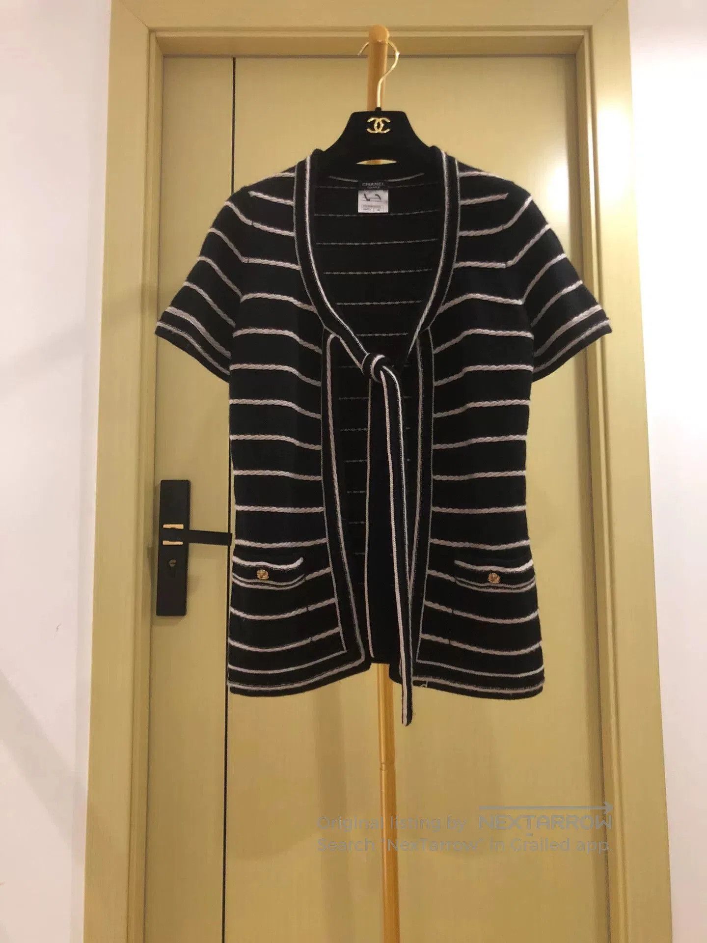 Chanel Chanel Black and White Striped Cardigan. Size M / US 6-8 / IT 42-44 - 1 Thumbnail