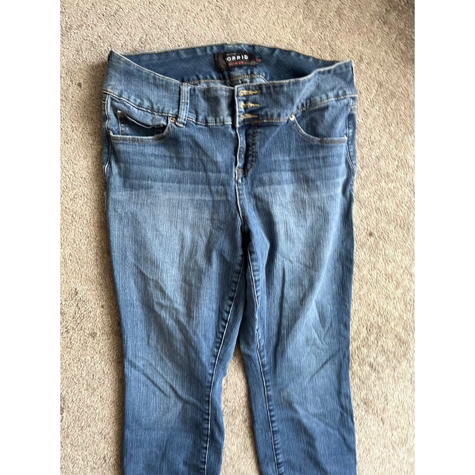 Torrid Torrid Jeans Women’s 12R High Rise Blue Denim Stretch 5-Pocket Regular Skinny City Hipster Rock Vintage: No Size 34" / US 12 / IT 48 - 2 Thumbnail