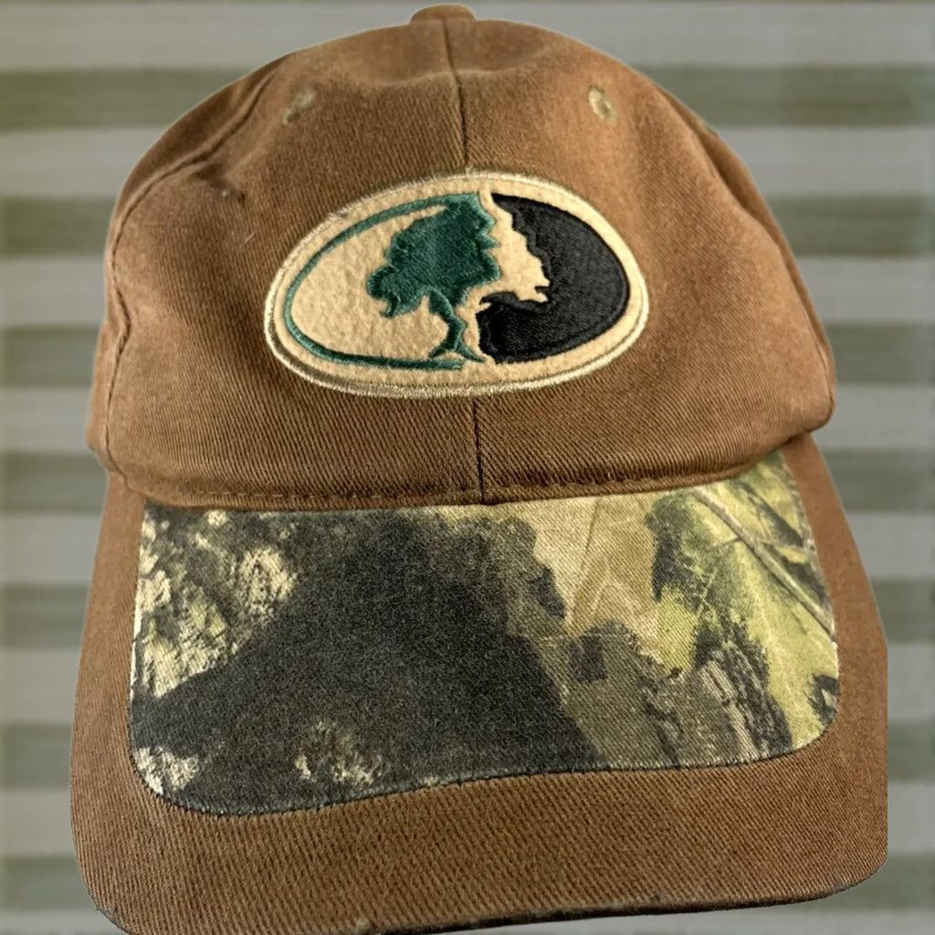 Vintage Mossy Oak Hat Cap Camouflage Brim Hat Hunting Camo Baseball Cap Adjustable Backstrap Free Shipping Mens Cap Size ONE SIZE - 1 Thumbnail