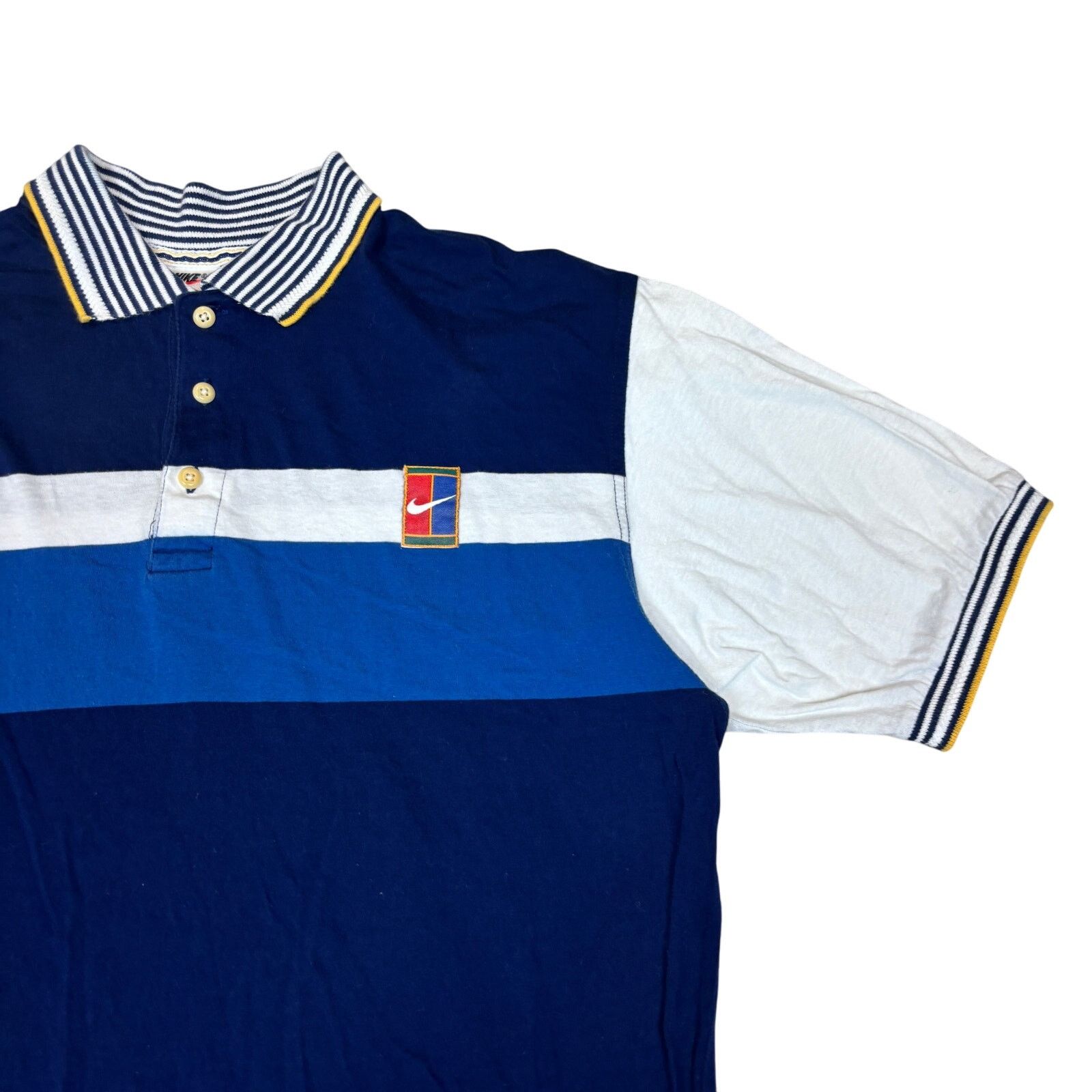 Nike VTG 90s Nike Tennis Court Classic Patch Polo Shirt Medium Size US M / EU 48-50 / 2 - 1 Thumbnail